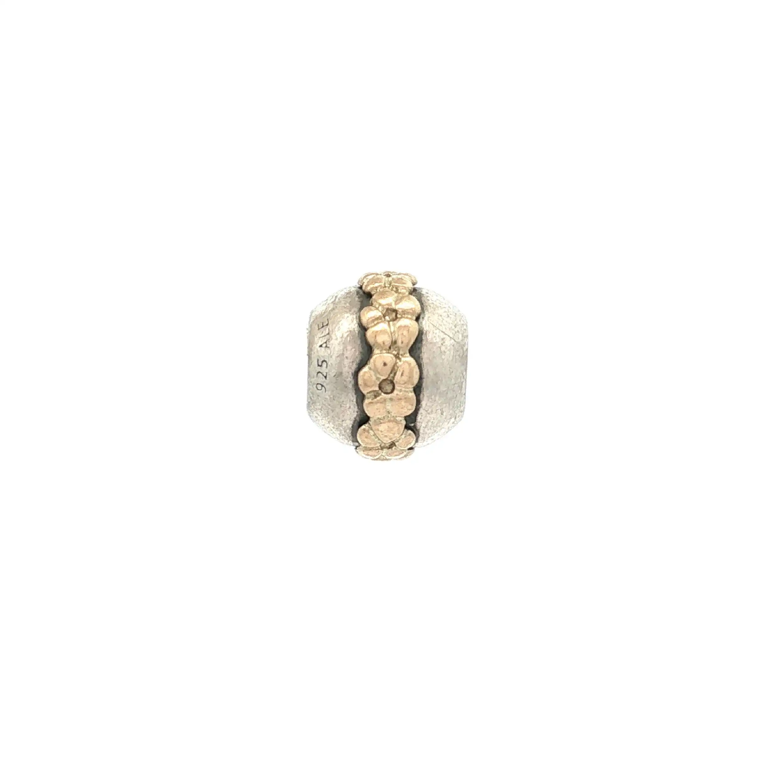 Charm Pandora Blumen silber goldene Blumen