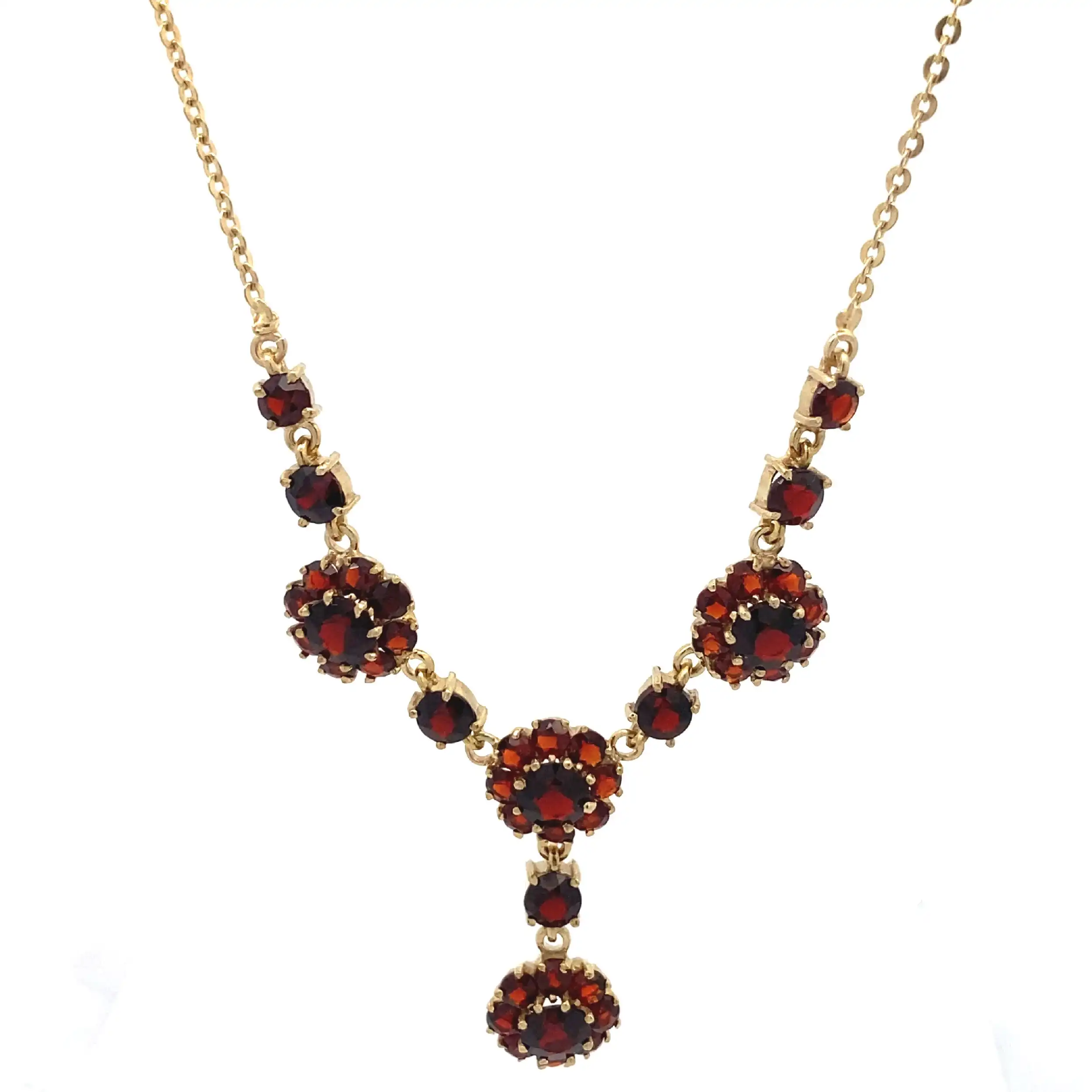 Collier Gelbgold mit Granat (Verschluss 750er Gelbgold) Collier Gelbgold mit Granat (Verschluss 750er Gelbgold)