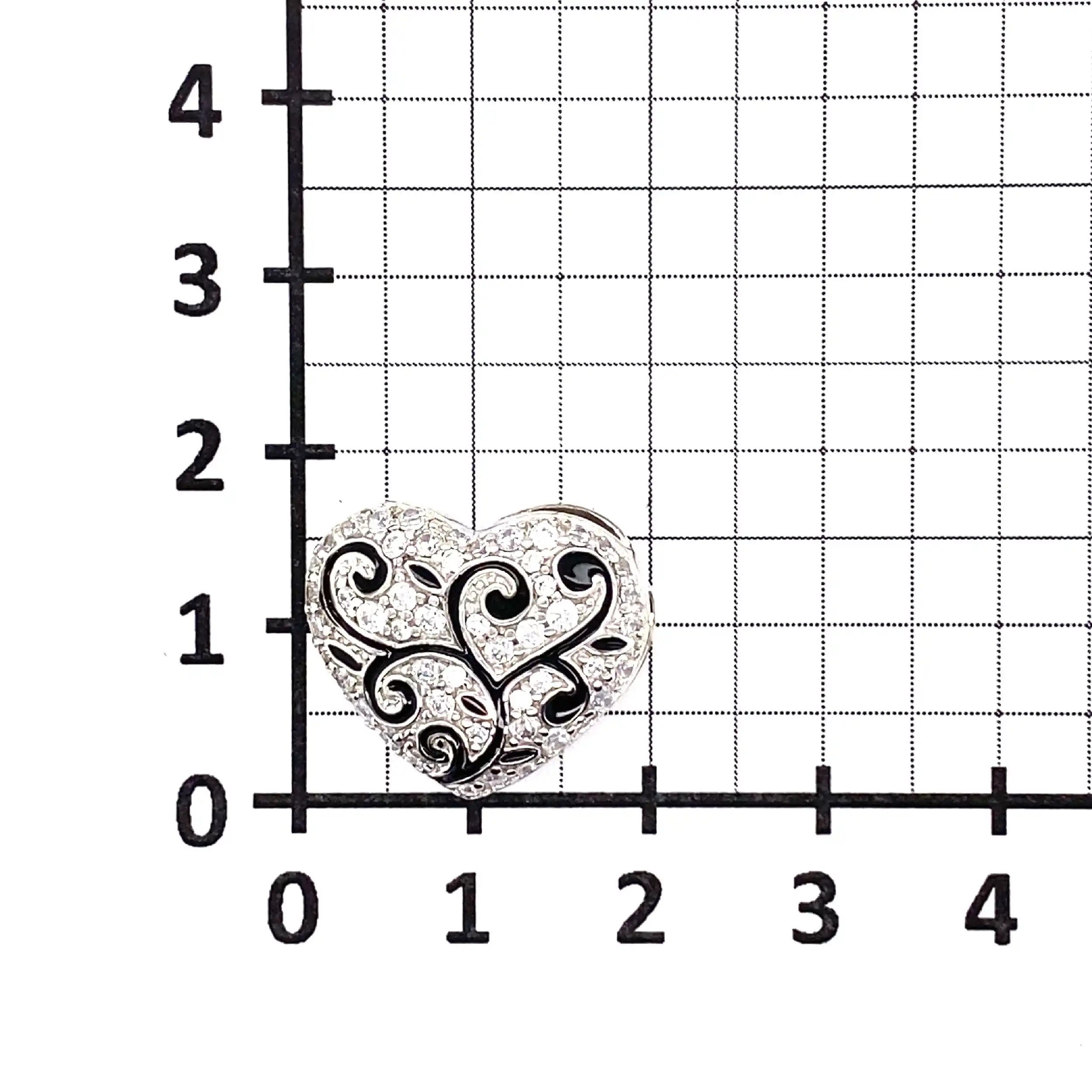 Silberanhänger mit Zirkonia & schwarzer Farbeinlage