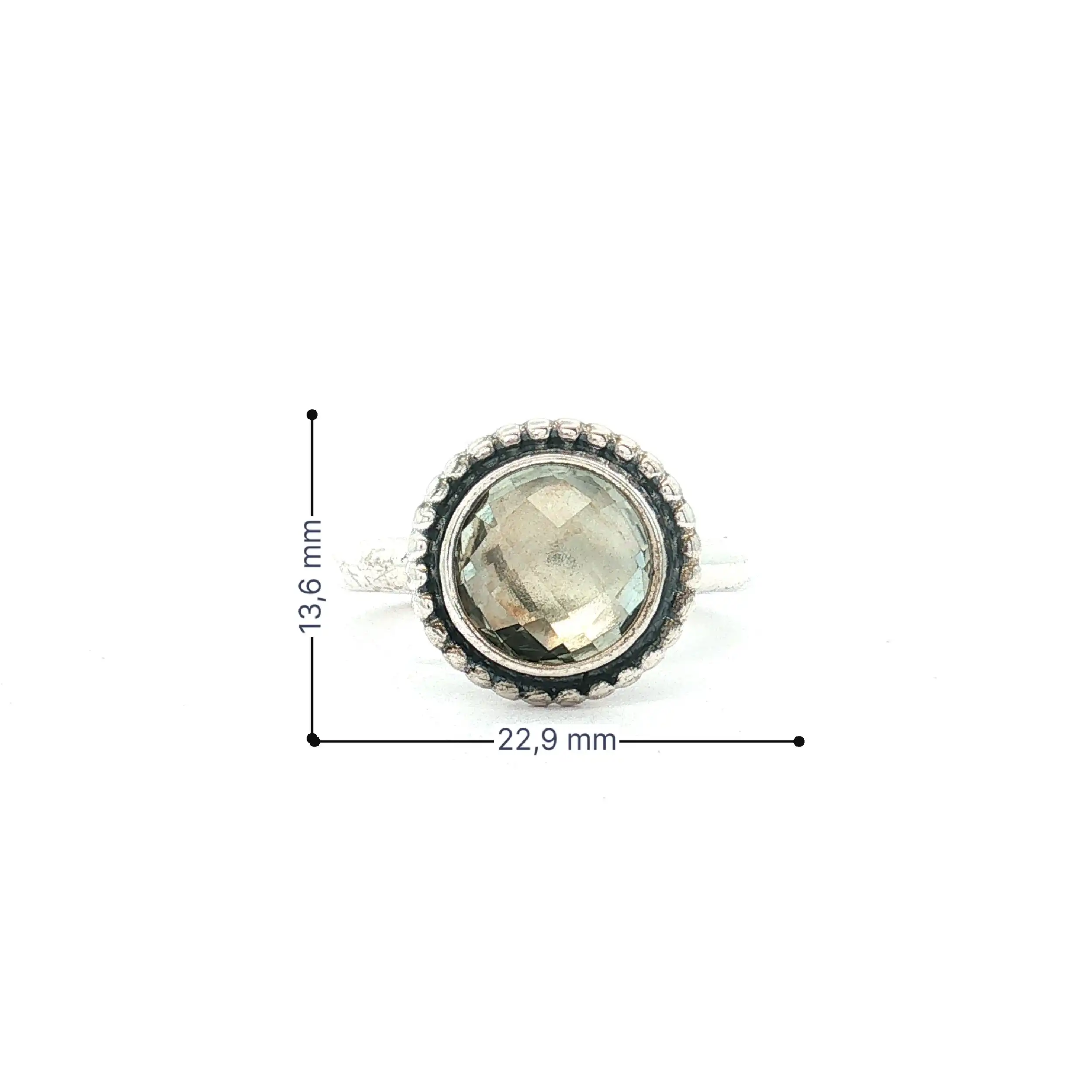 Ring Silber Pandora mit hellgrünen Quarz Ring Silber Pandora mit hellgrünen Quarz