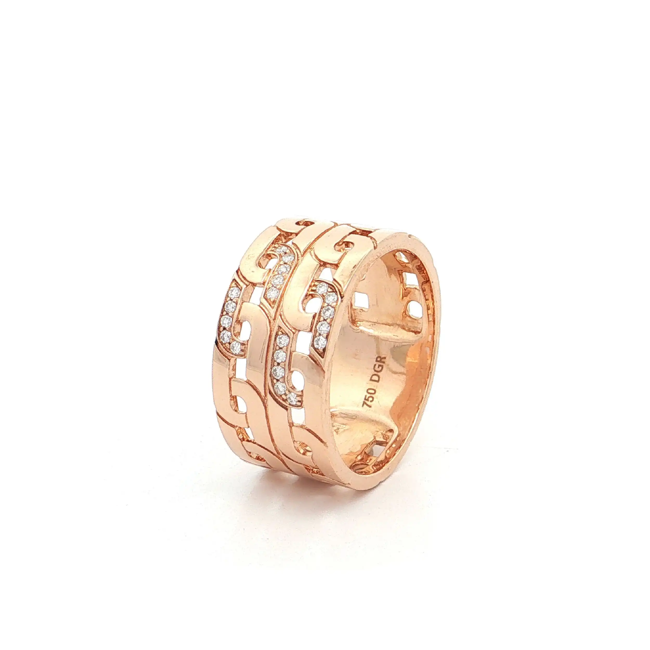 Ring Roségold mit Muster und Brillanten Ring Roségold mit Muster und Brillanten