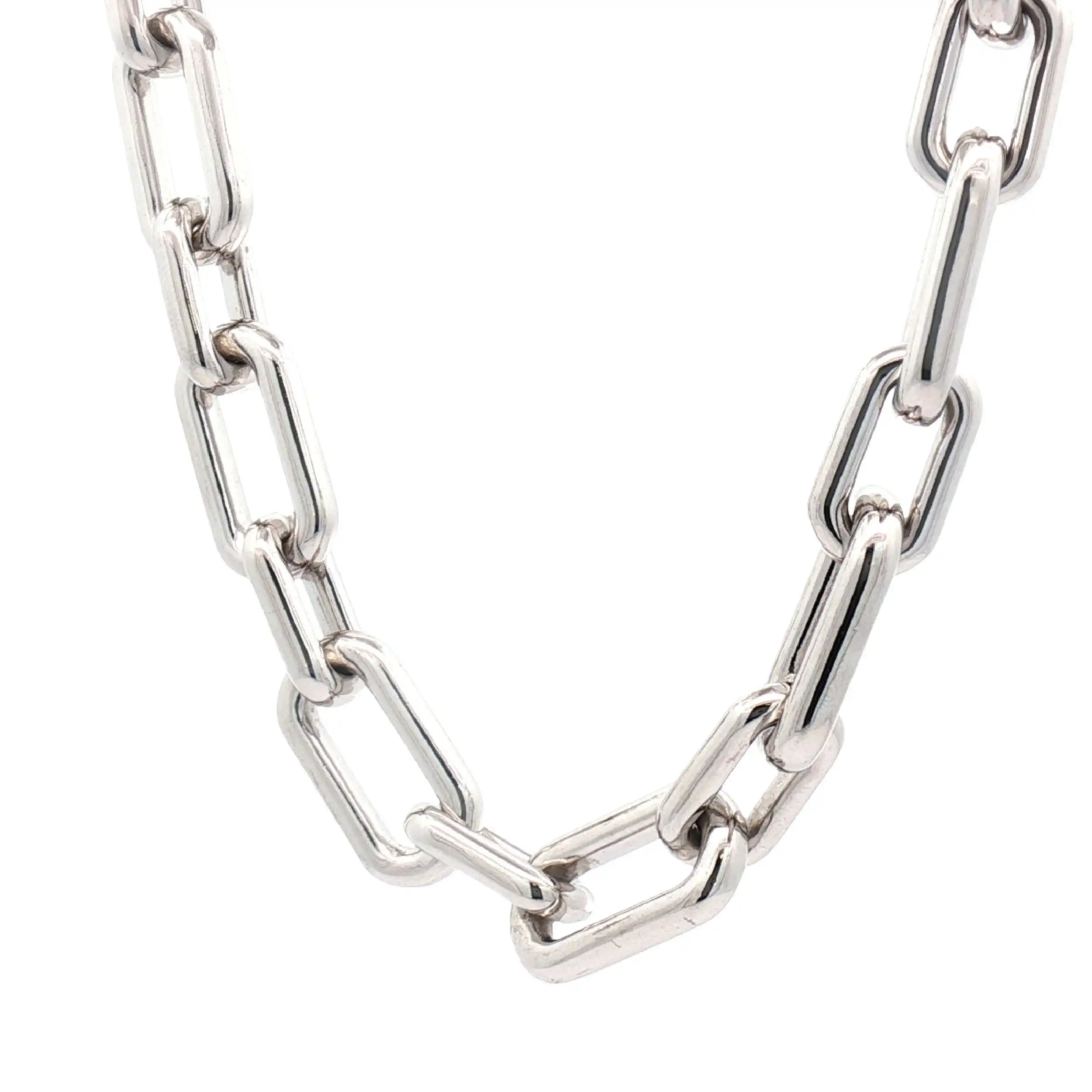 Paperclipcollier Silber