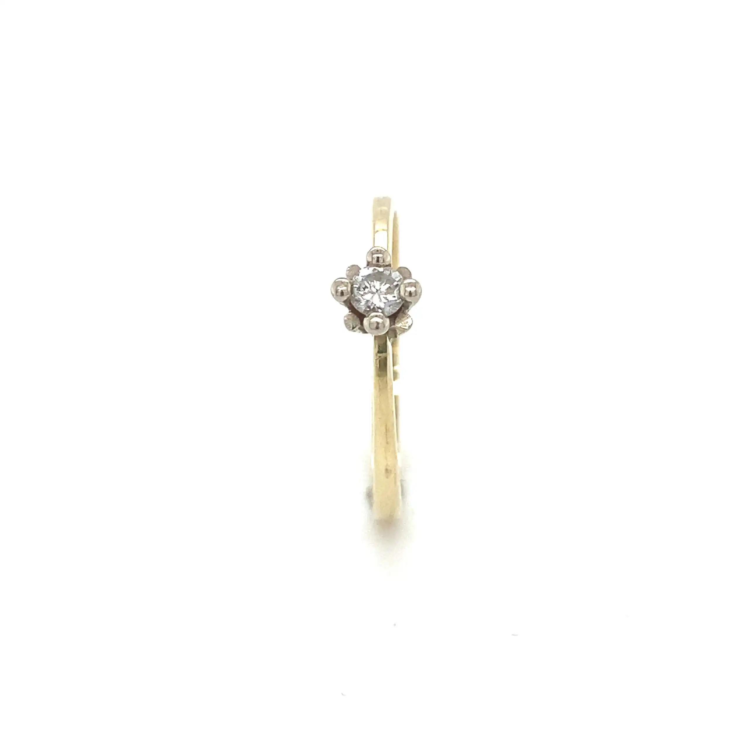 Ring Gelbgold mit Brillant, graviert mit 0,12ct Ring Gelbgold mit Brillant, graviert mit 0,12ct