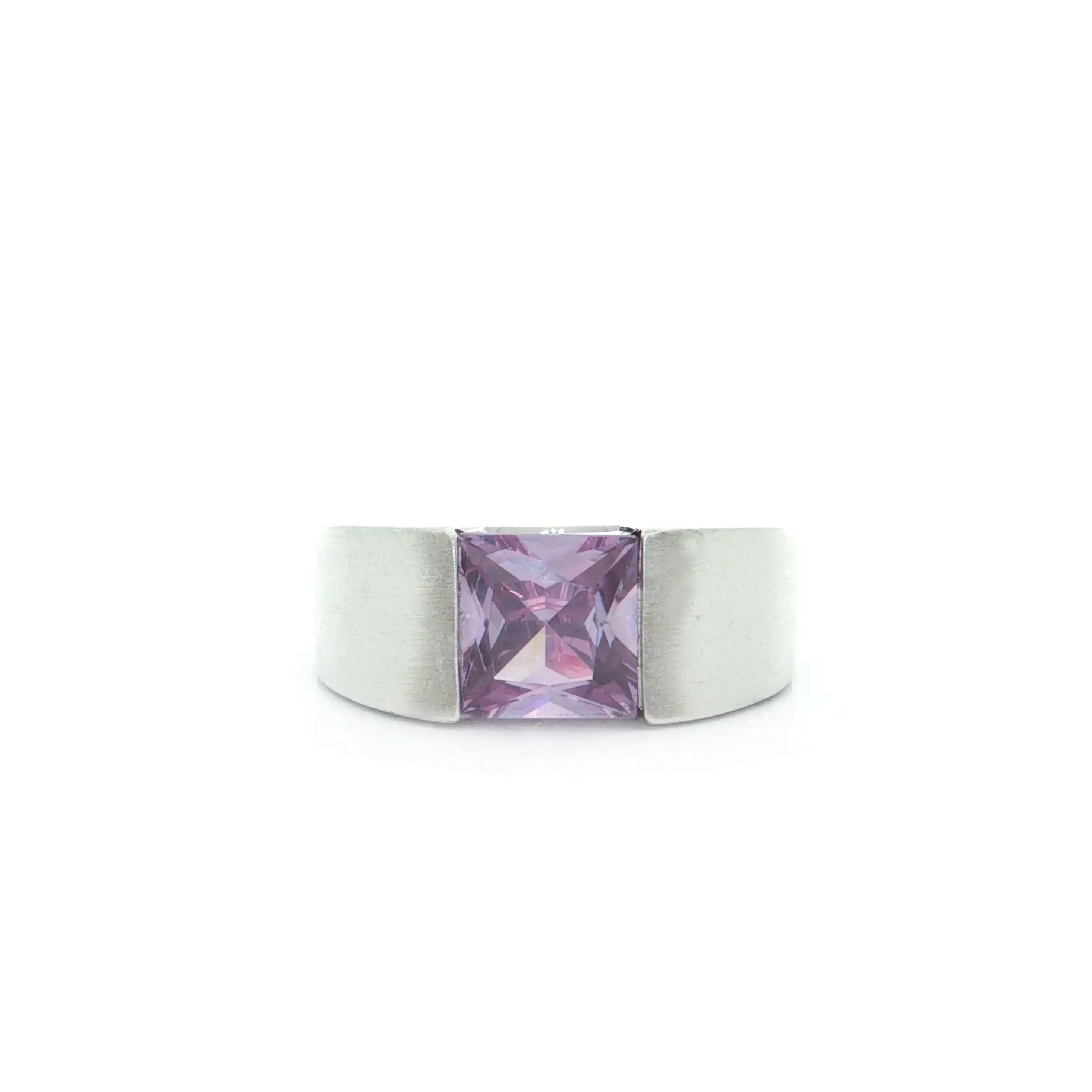 Silberring mit rosa Farbstein