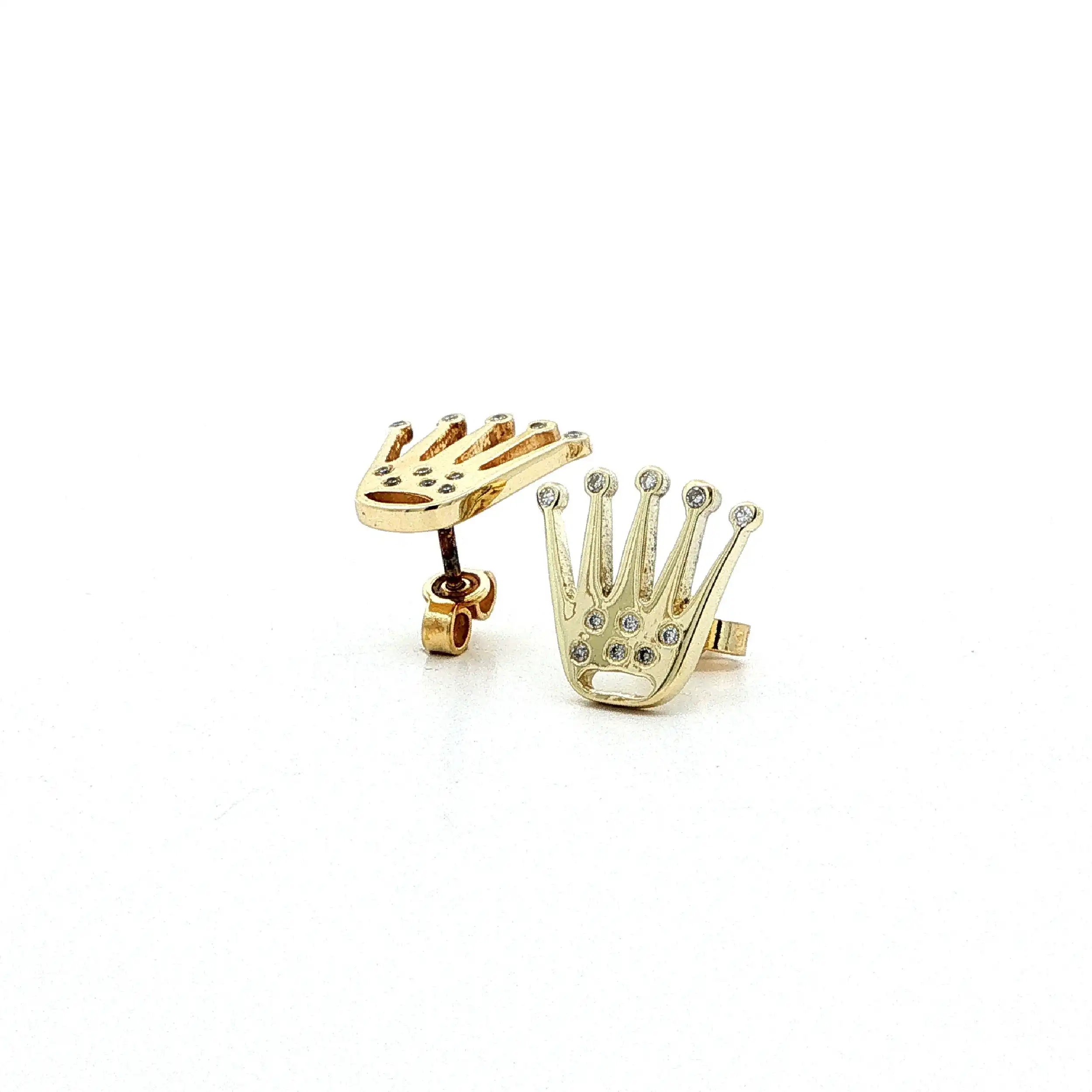 Ohrstecker Gelbgold Krone mit Brillanten