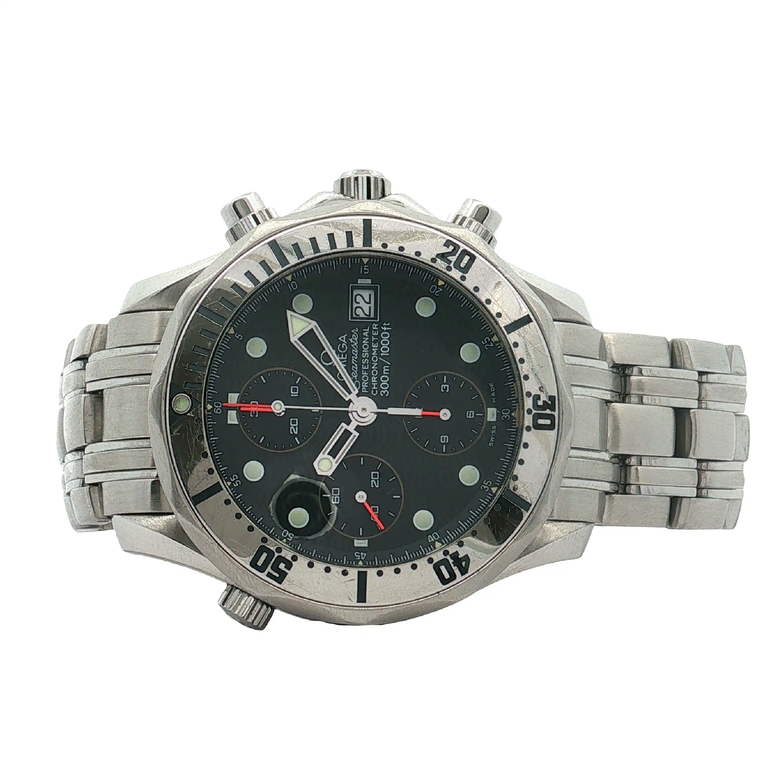 Herrenuhr Omega Seamaster Chrono Automatik - Gehäuse hat Gebrauchsspuren , Revision neu! Herrenuhr Omega Seamaster Chrono Automatik - Gehäuse hat Gebrauchsspuren , Revision neu!