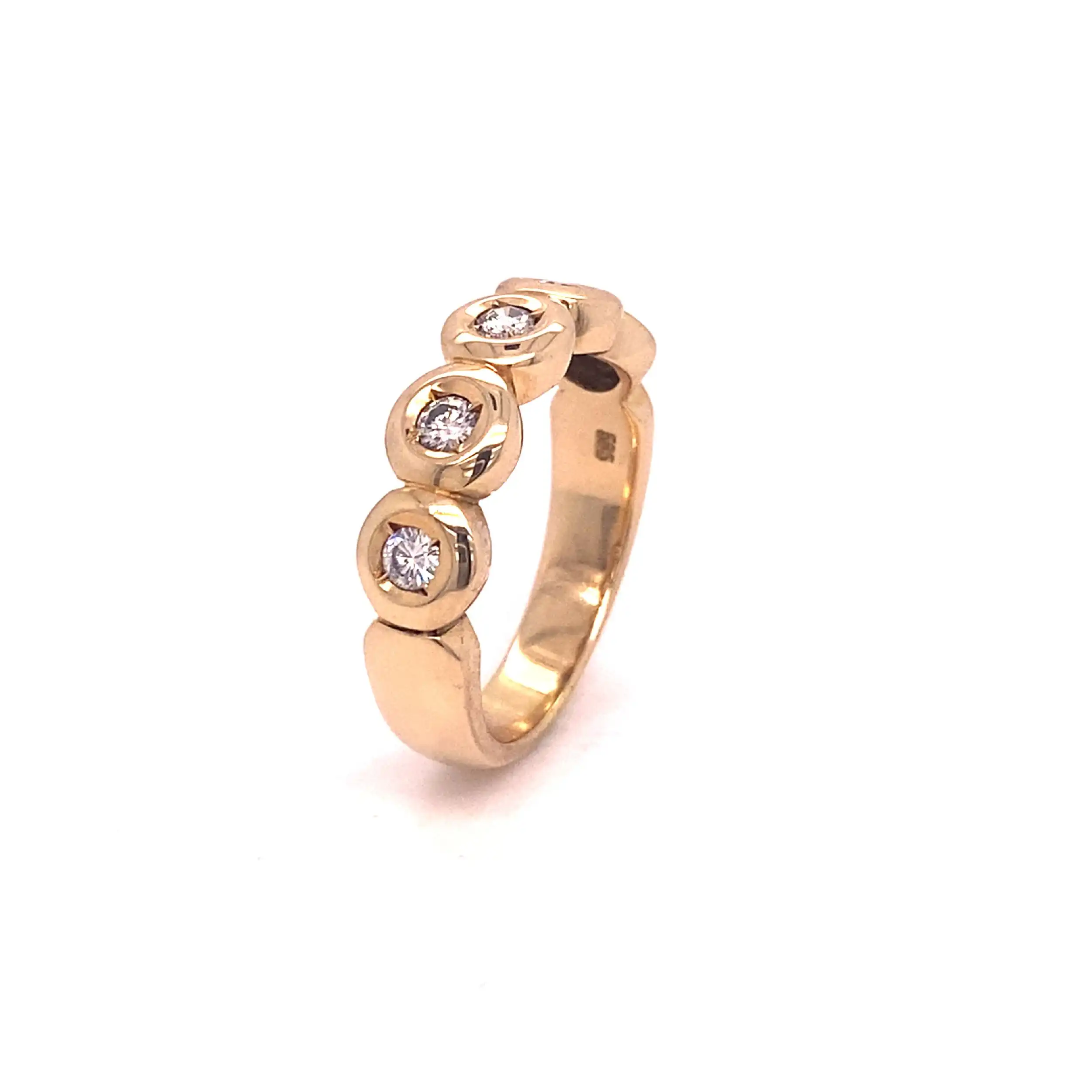 Ring Gelbgold Halbmemoriering mit Brillanten Ring Gelbgold Halbmemoriering mit Brillanten