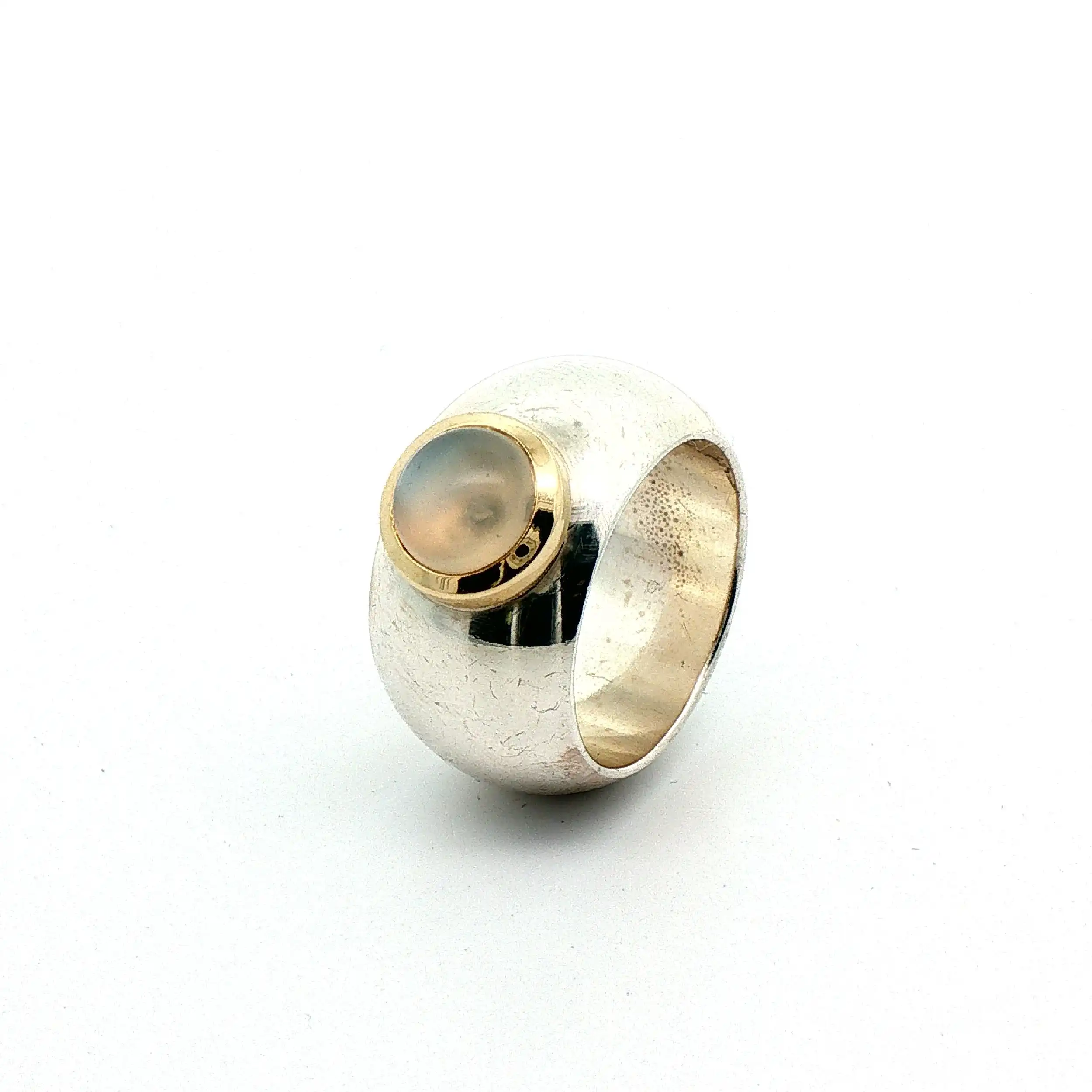 Ring Silber Bicolor mit Mondstein