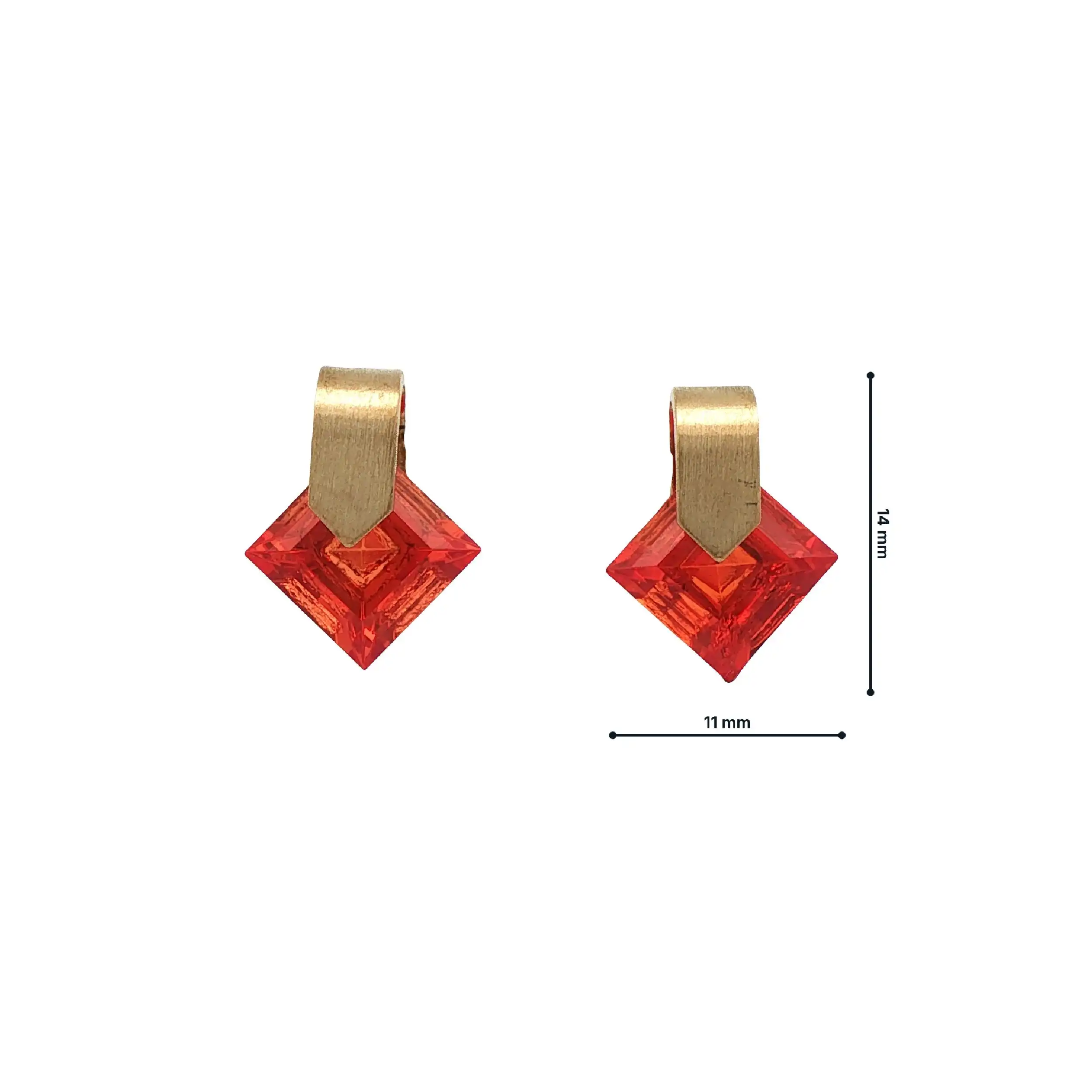 Ohrstecker Gelbgold mit roten Farbsteinen