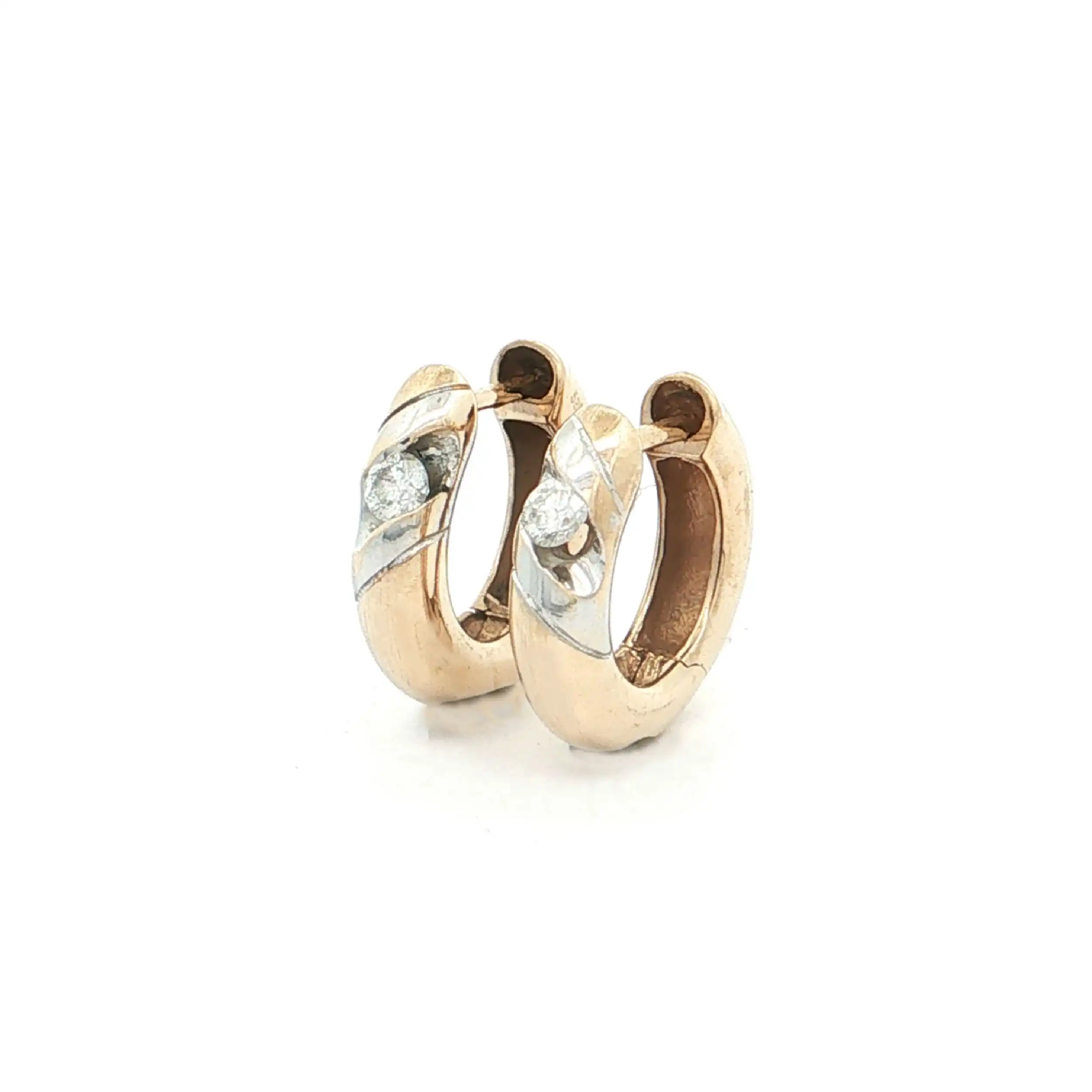 Creolen Bicolor mit Brillanten Creolen Bicolor mit Brillanten