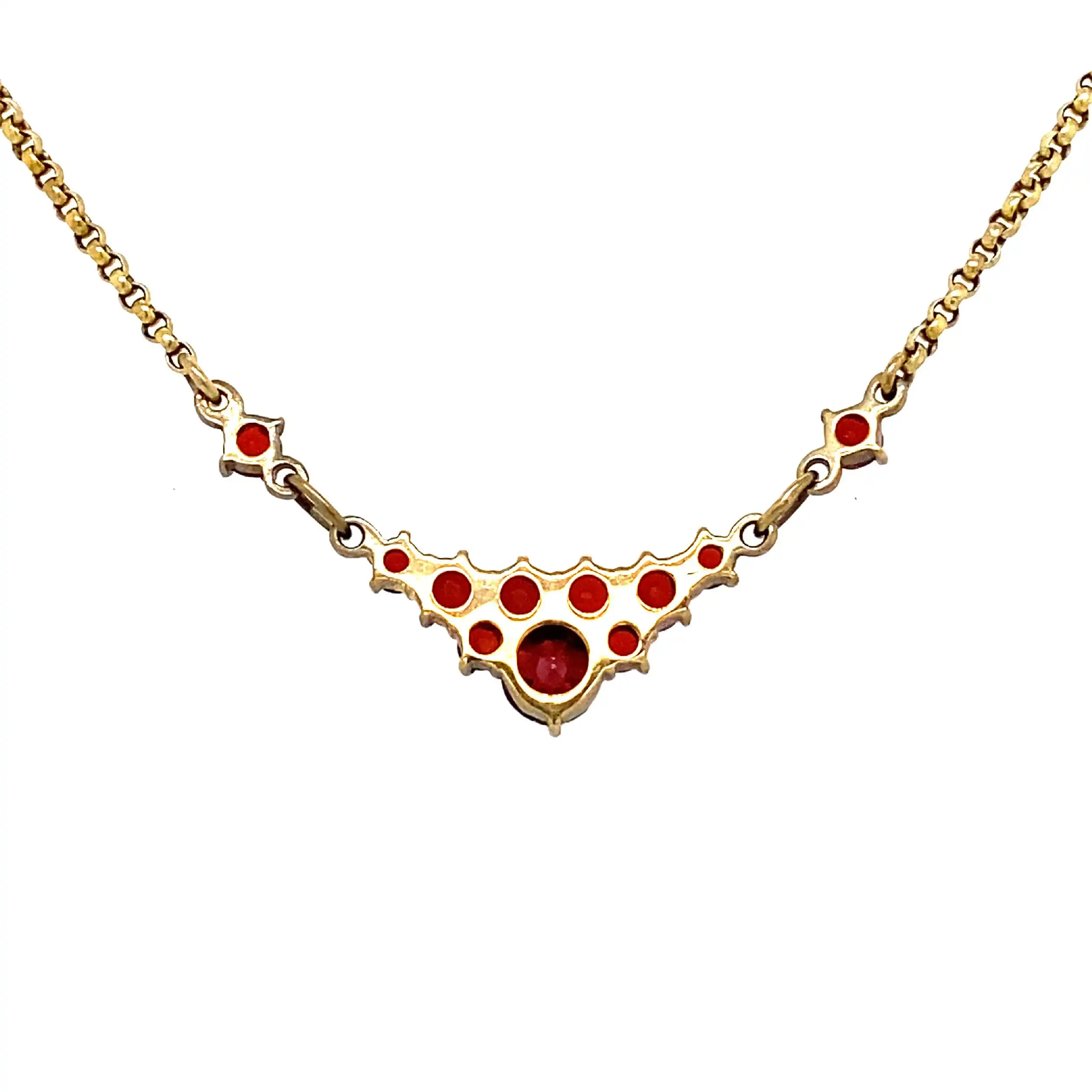 Collier Gelbgold mit Granat Collier Gelbgold mit Granat