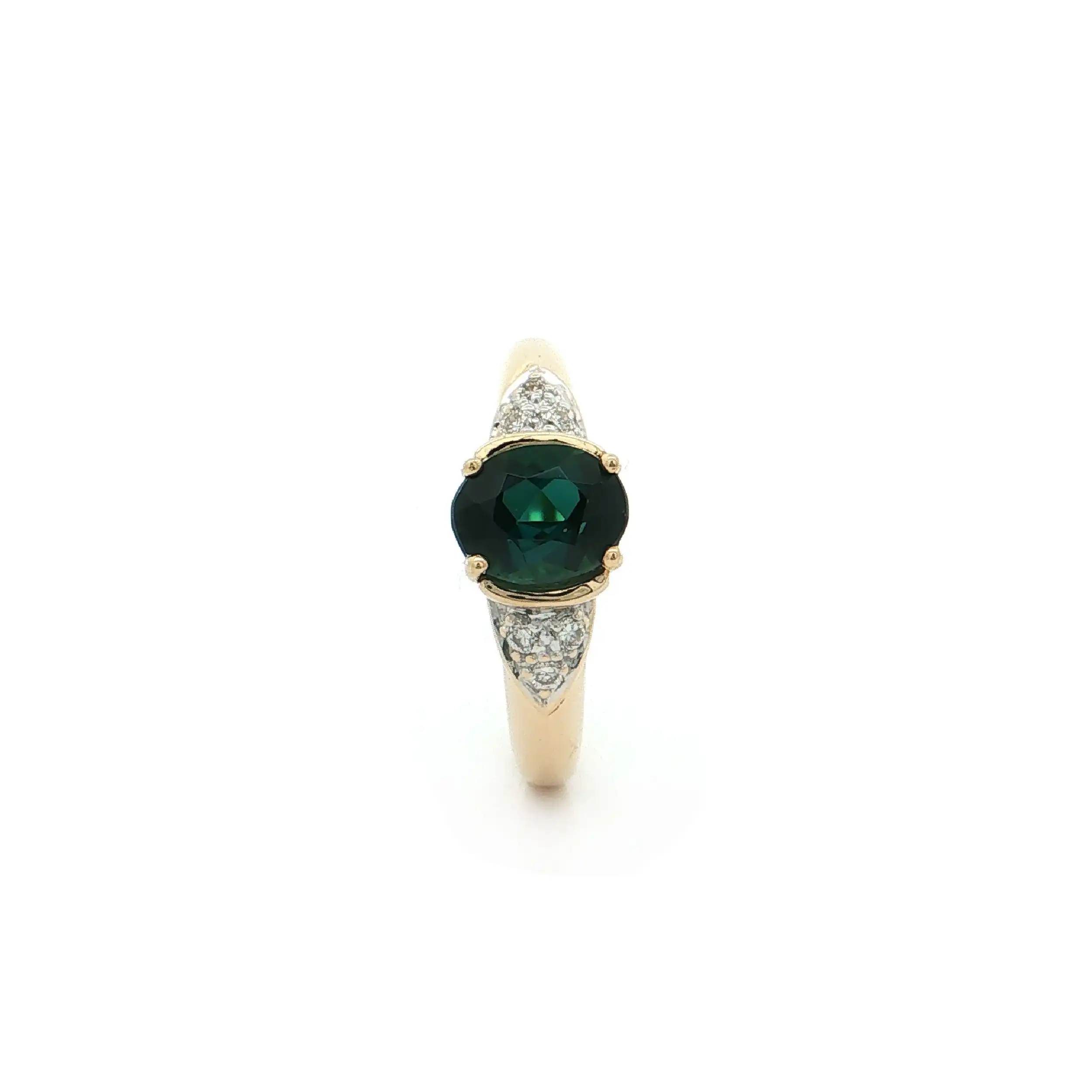 Ring Bicolor mit Turmalin und Brillanten mit Amayani Expertise