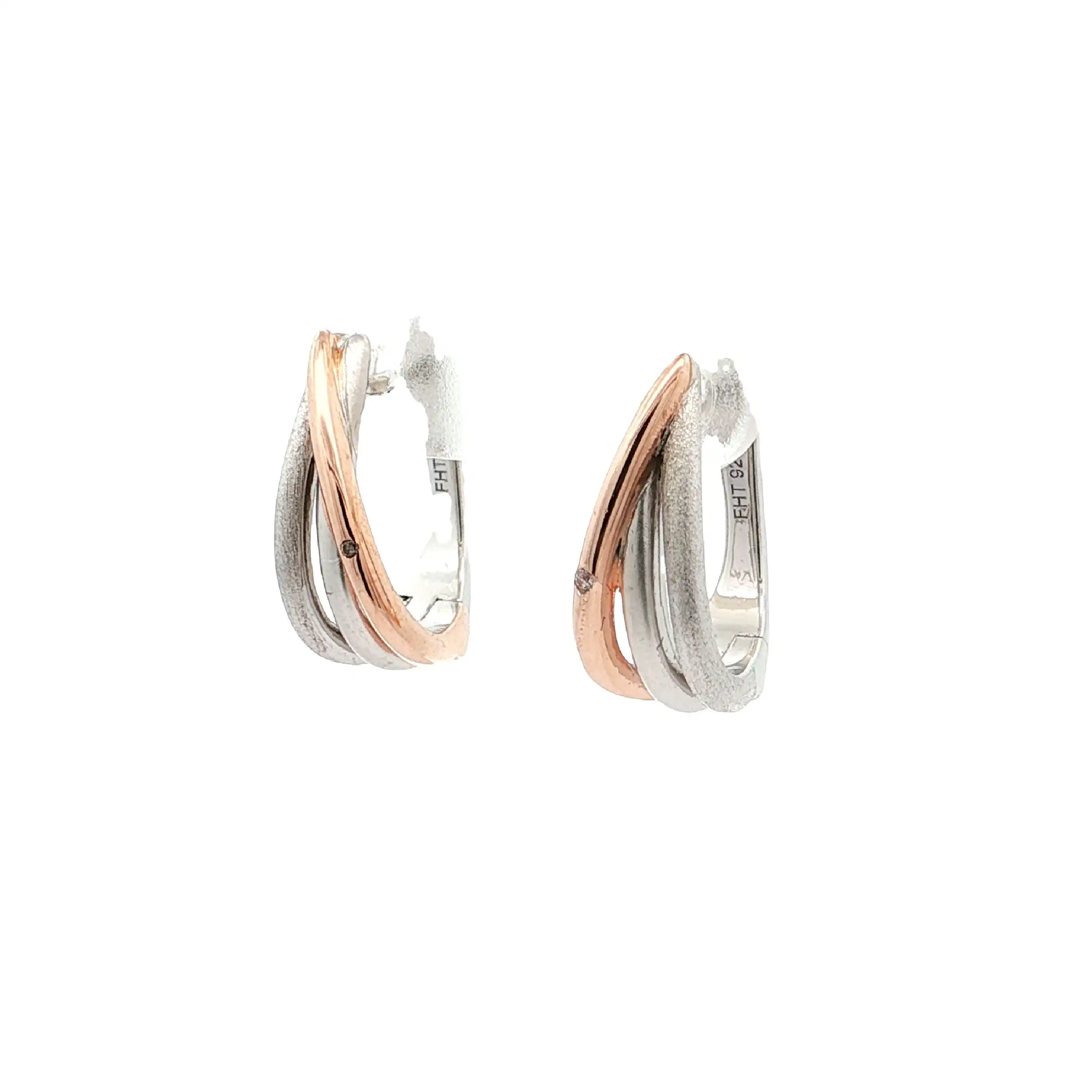 Ohrhänger Silber Bicolor mit Zirkonia Ohrhänger Silber Bicolor mit Zirkonia