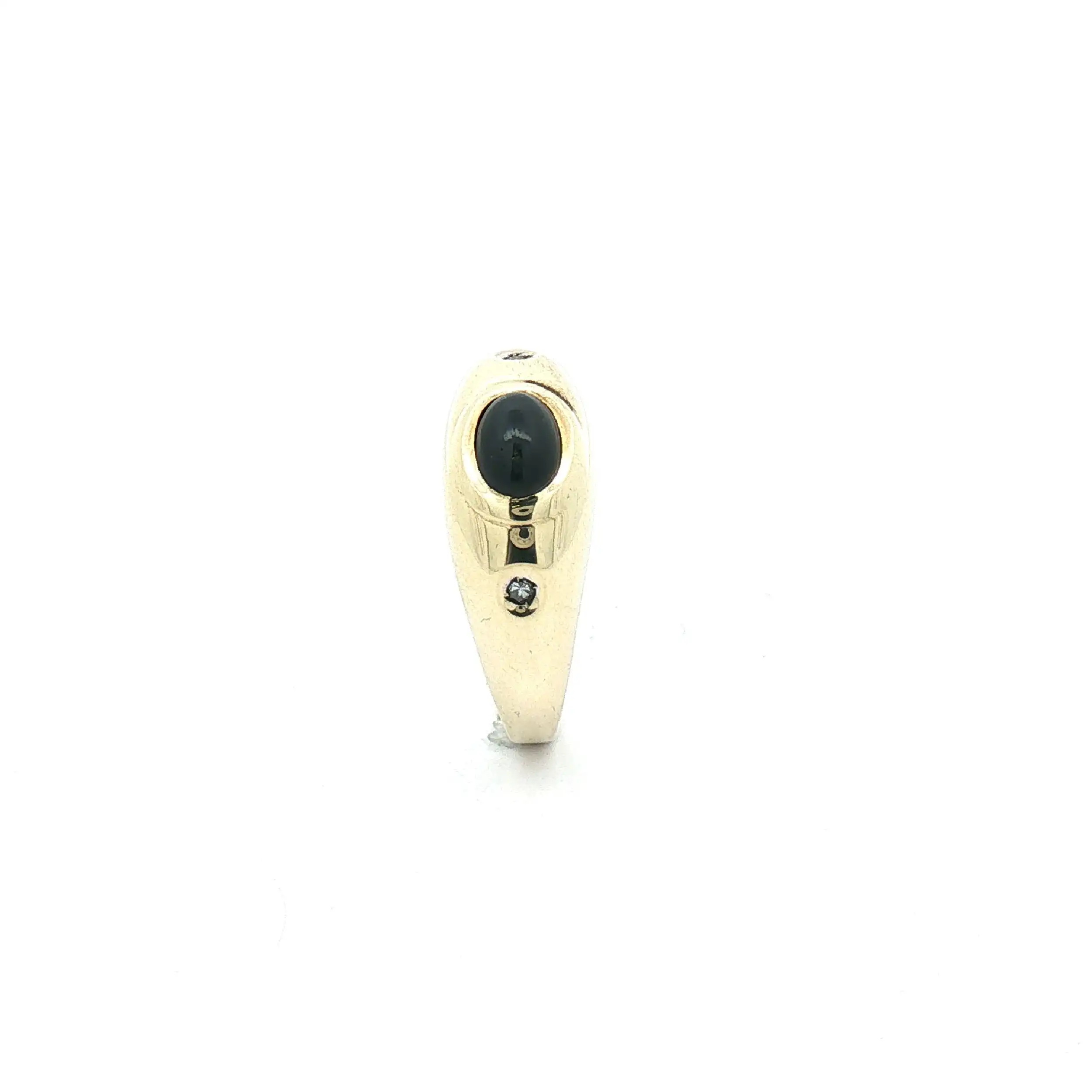Bandring Gelbgold mit Saphir Cabochon und Diamanten