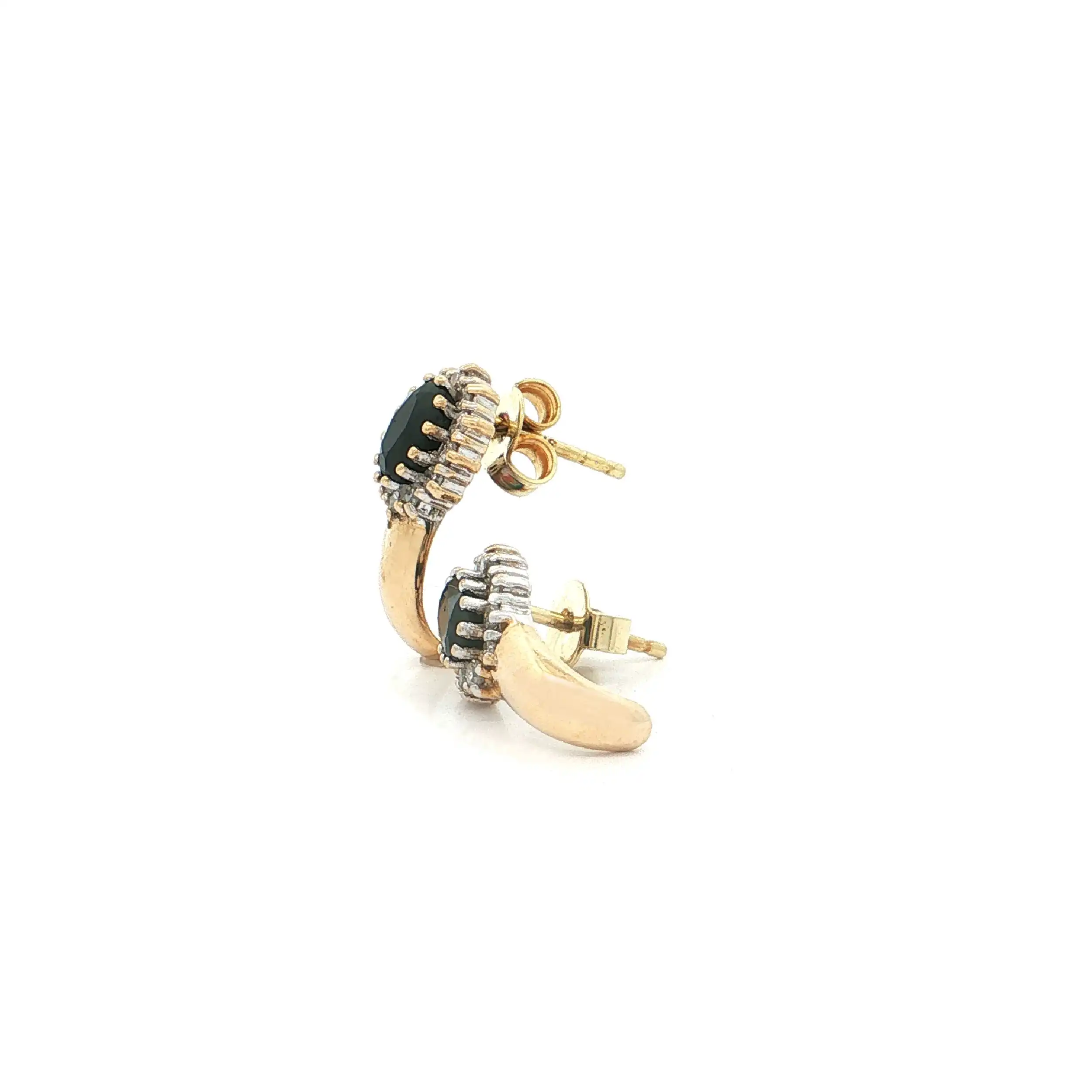 Ohrstecker Gelbgold mit Saphir und Diamanten
