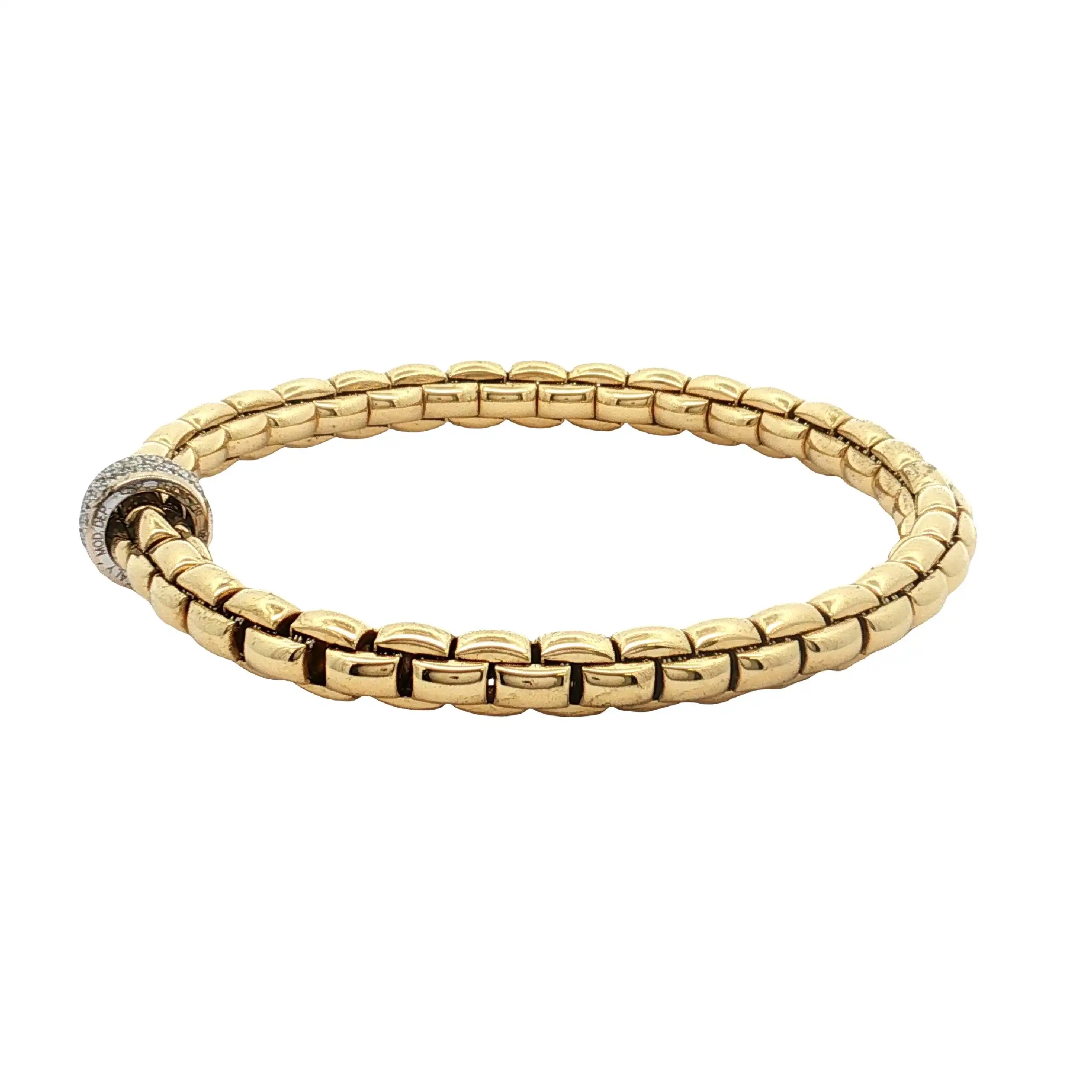 Armband Bicolor Fope Eka Flexit mit Brillanten, graviert mit 0,53ct