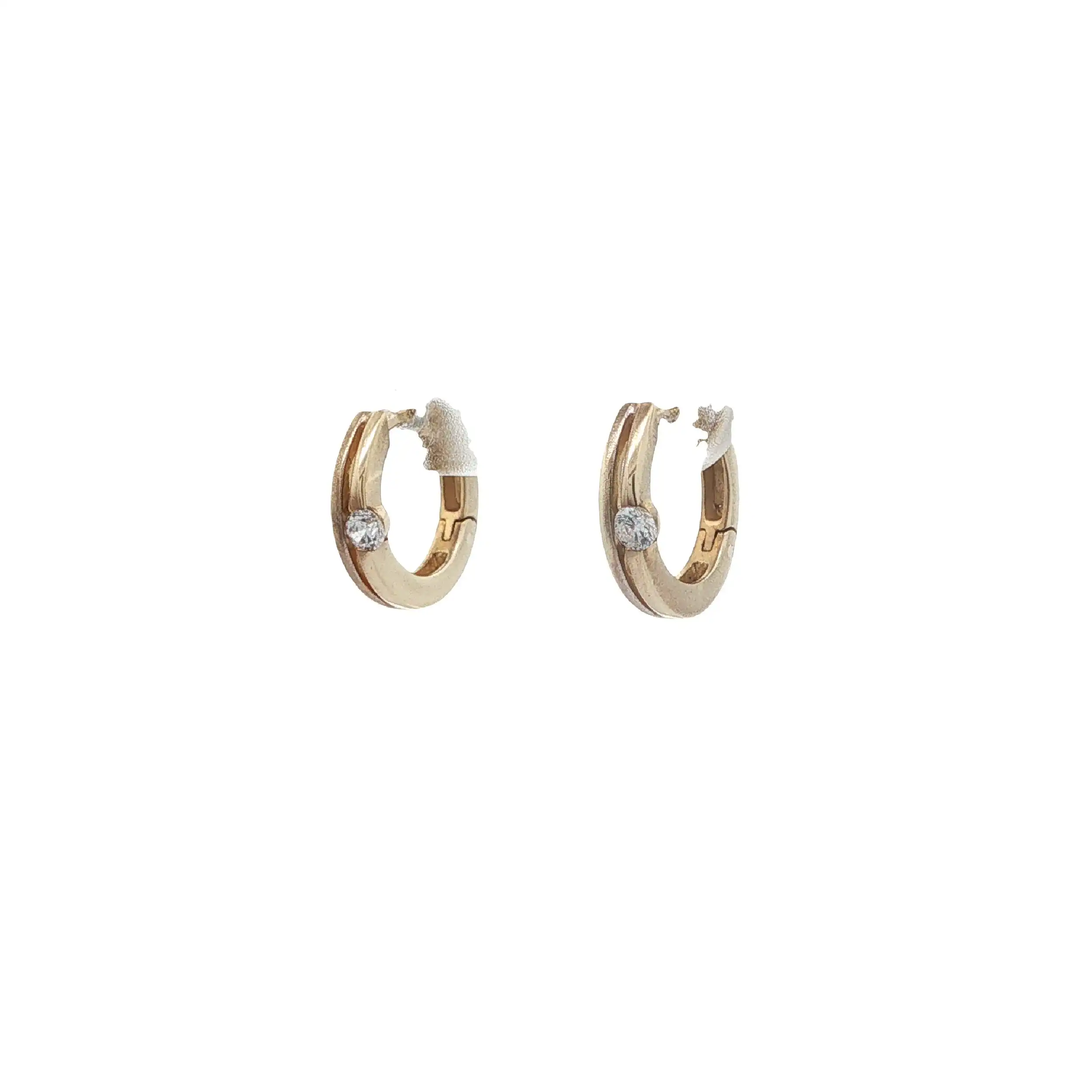 Creolen Gelbgold mit Zirkonia