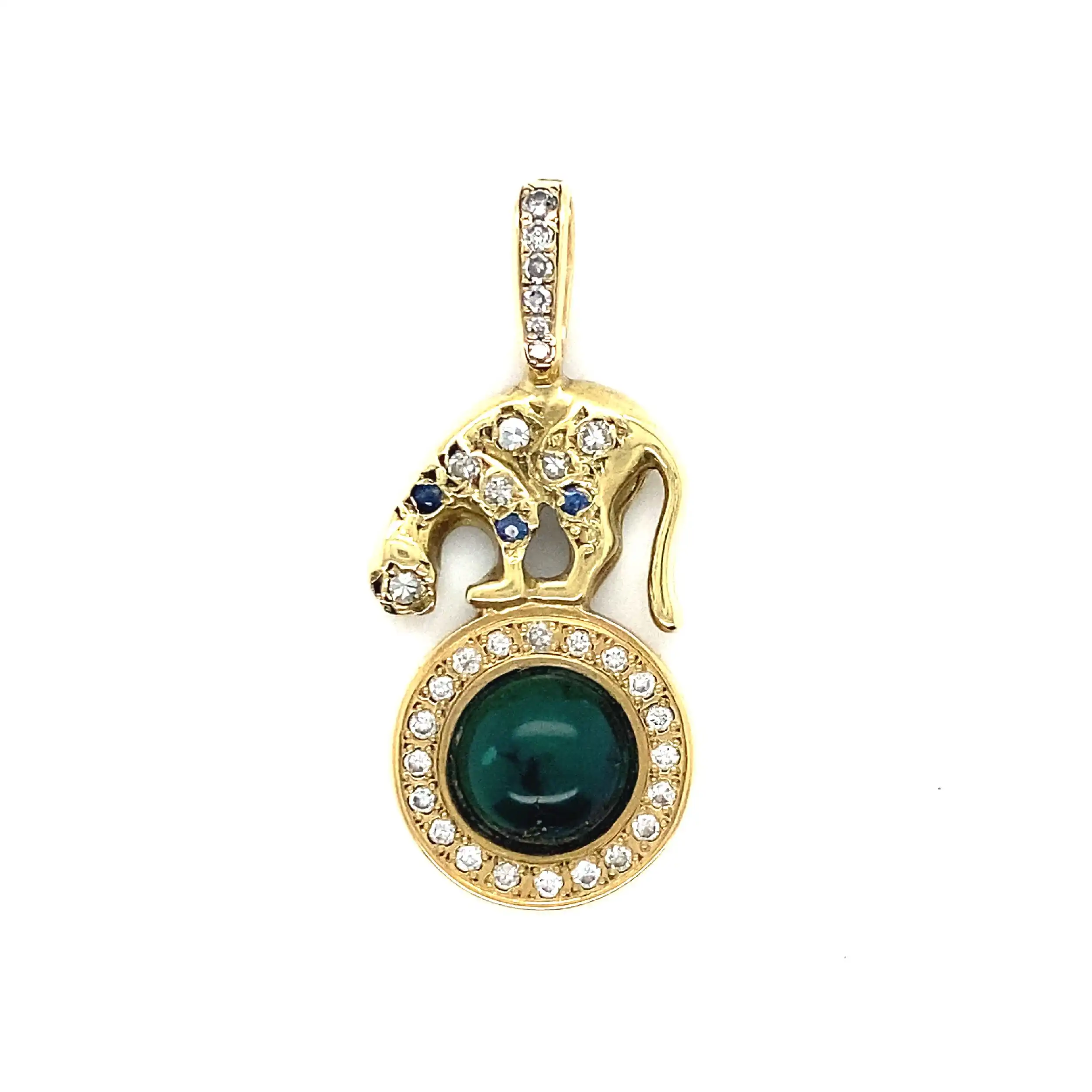Anhänger Gelbgold mit Malachit und Brillanten Anhänger Gelbgold mit Malachit und Brillanten