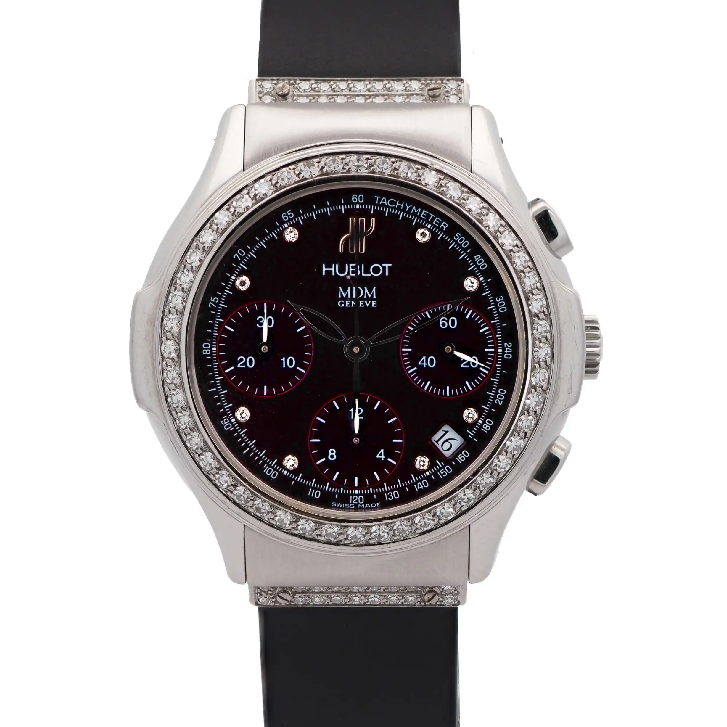 Herrenuhr Hublot MDM Chronograph 40mm dunkelrotes Ziffernblatt Ref.1810.1.054