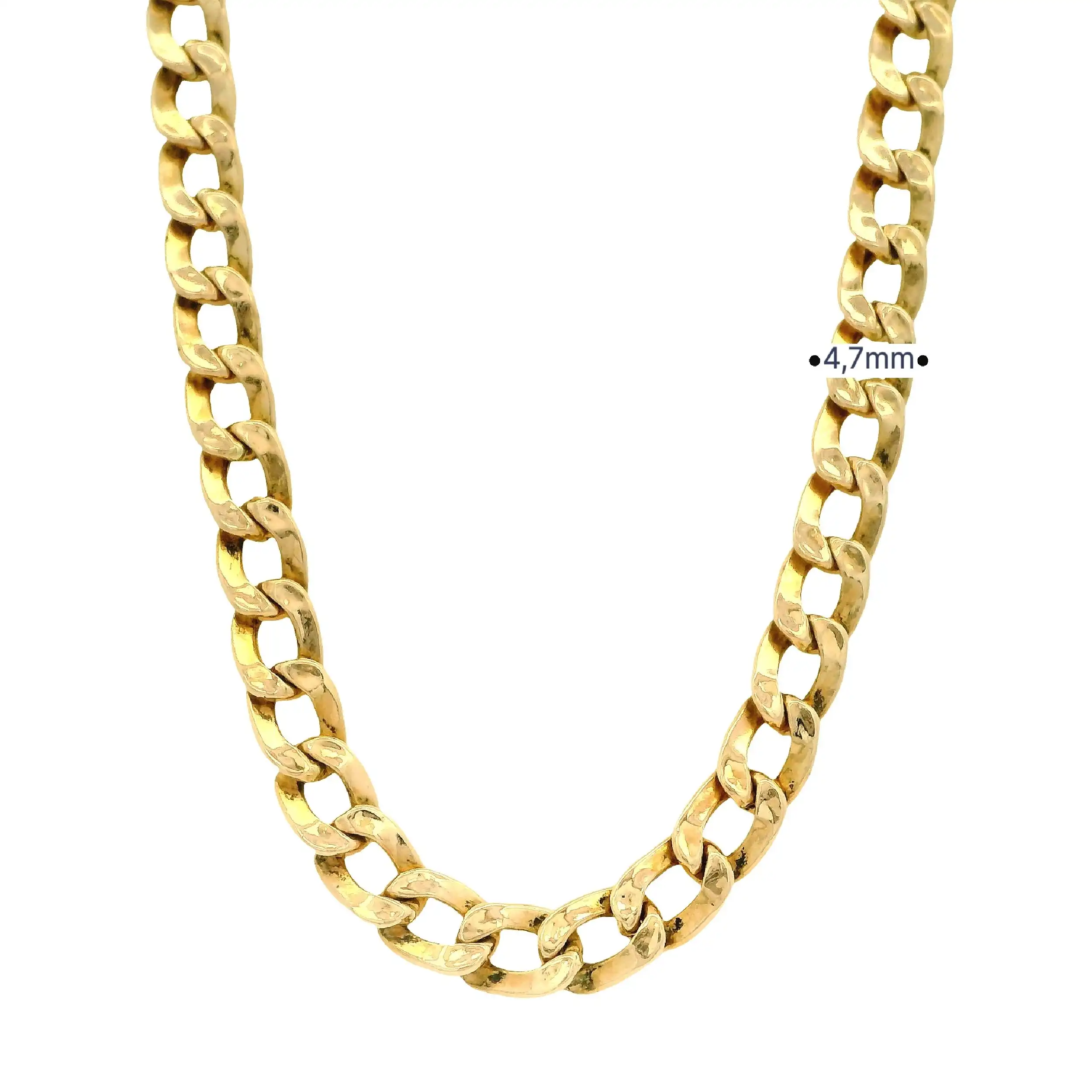 Panzerkette Gelbgold halbmassiv