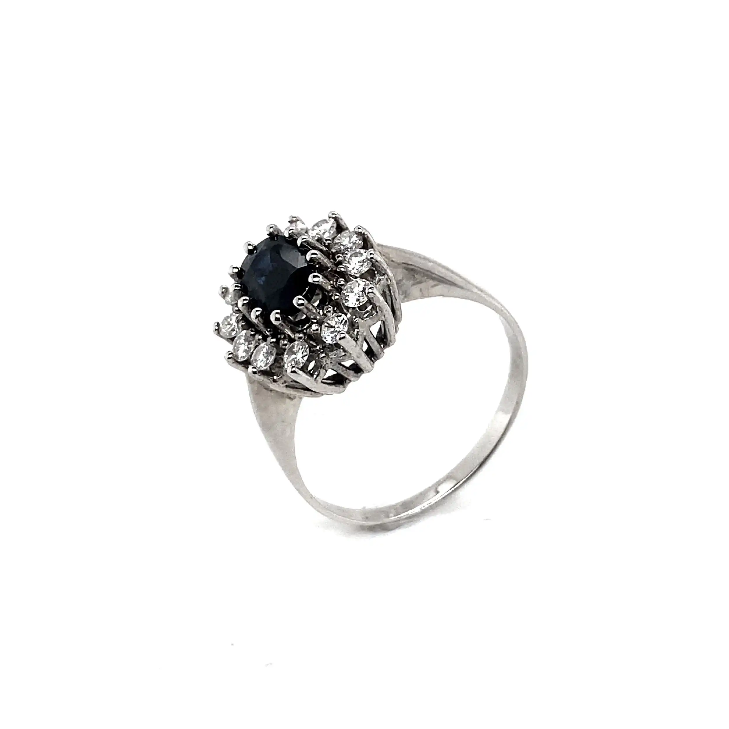 Ring Weißgold mit Brillanten und Saphir Ring Weißgold mit Brillanten und Saphir