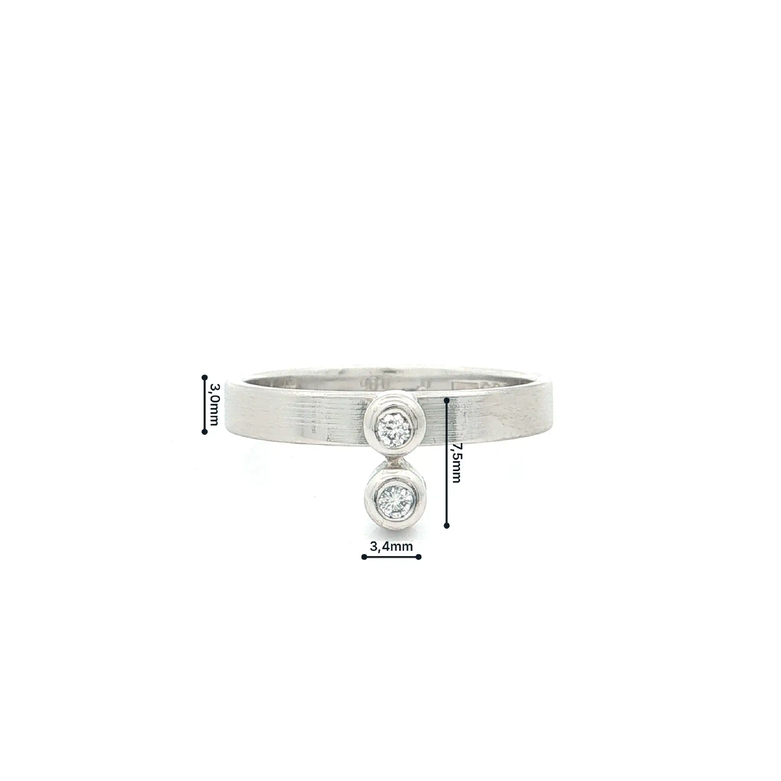 Ring Weißgold mattiert mit Brillanten, graviert mit if 0,06ct Ring Weißgold mattiert mit Brillanten, graviert mit if 0,06ct
