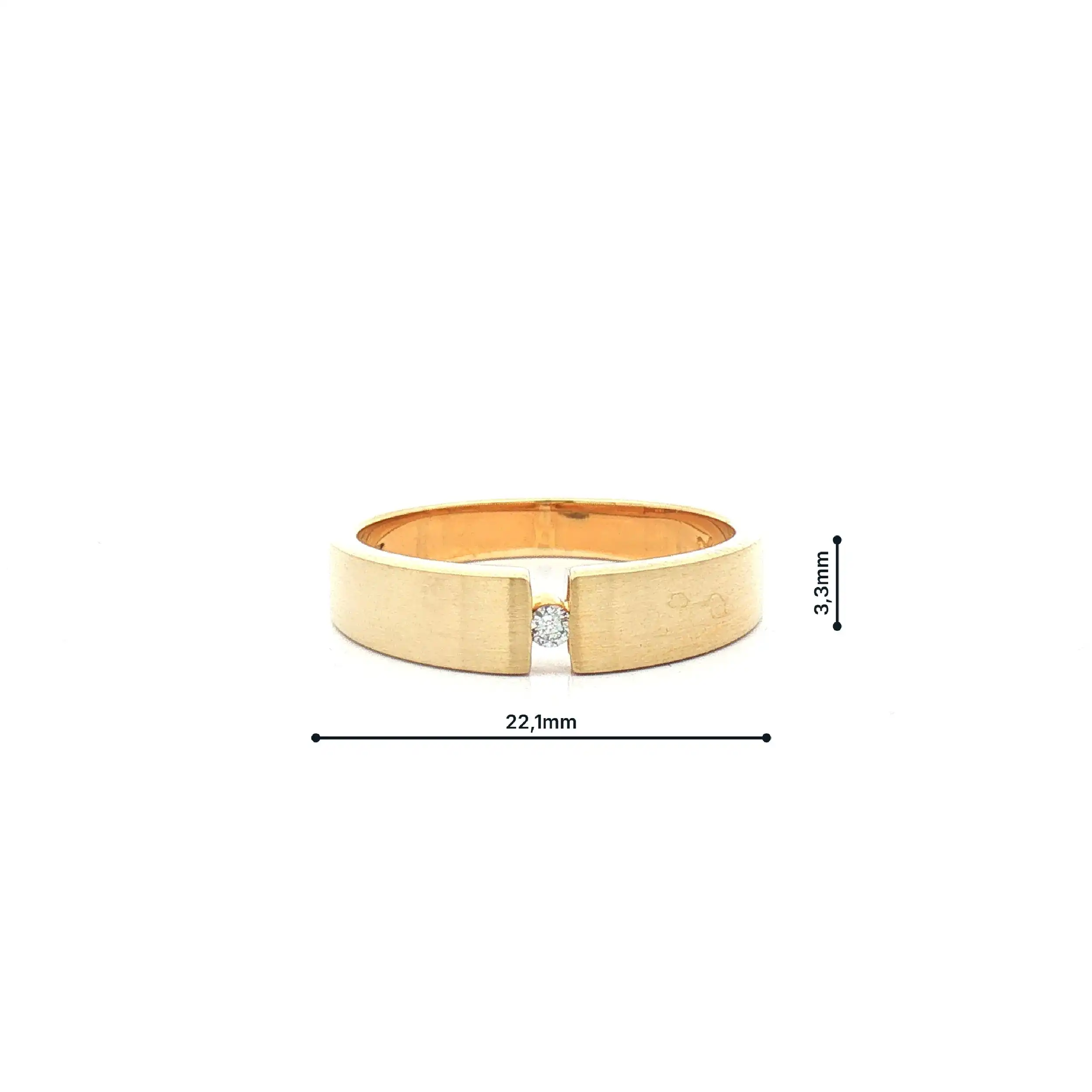 Ring Gelbgold mattiert mit Brillant Ring Gelbgold mattiert mit Brillant