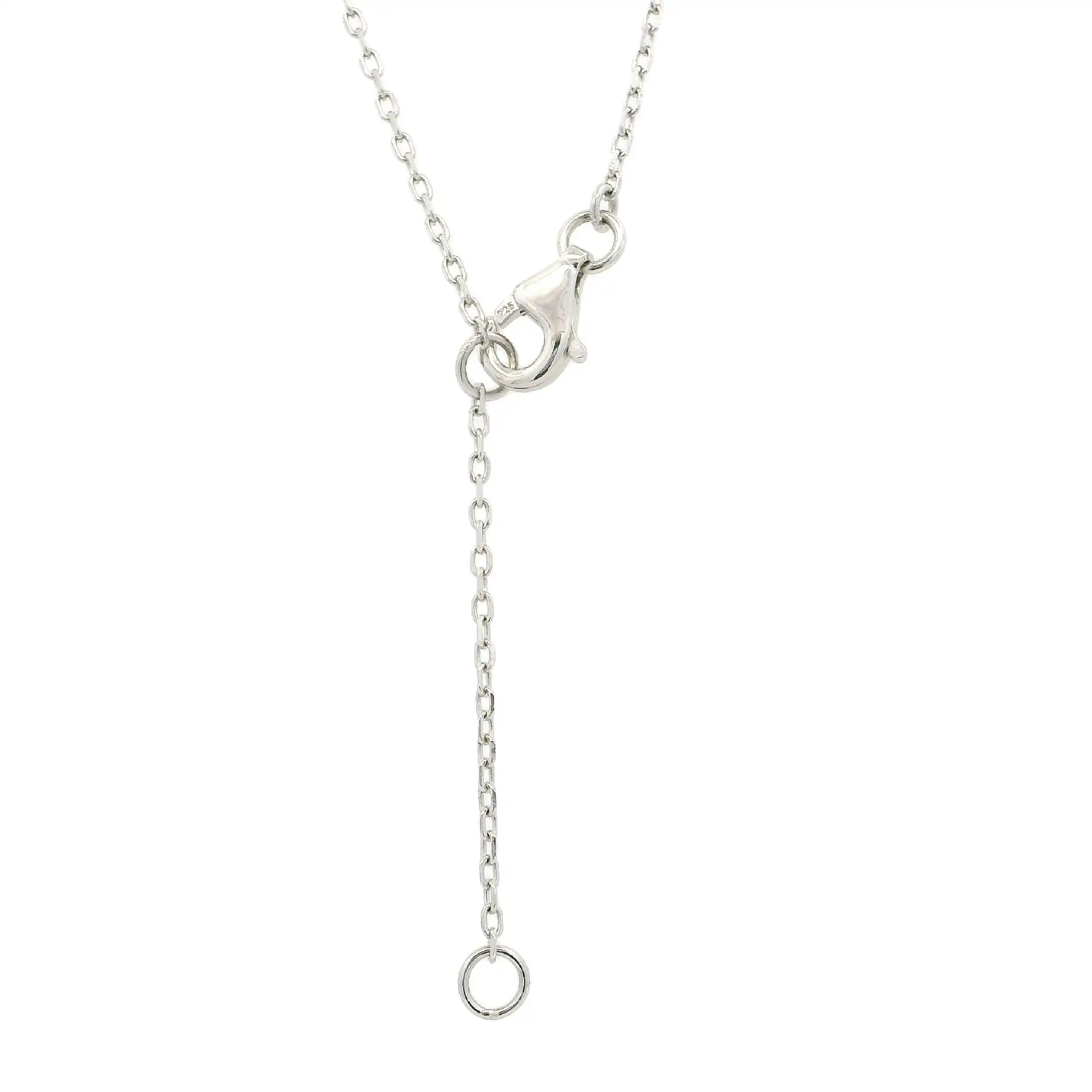Collier Silber mit rundem Anhänger mit 28 Zirkonia