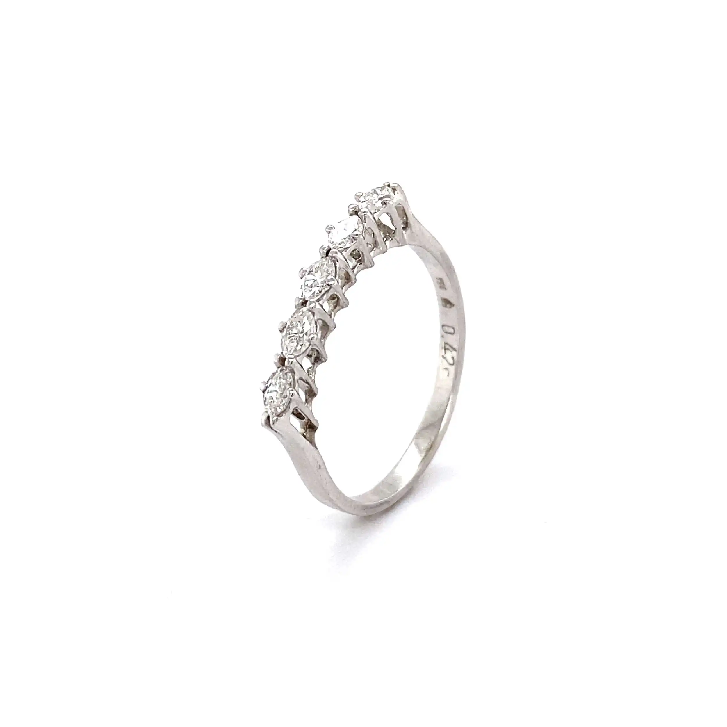 Ring Weißgold mit Brillanten, graviert mit 0,42ct Ring Weißgold mit Brillanten, graviert mit 0,42ct