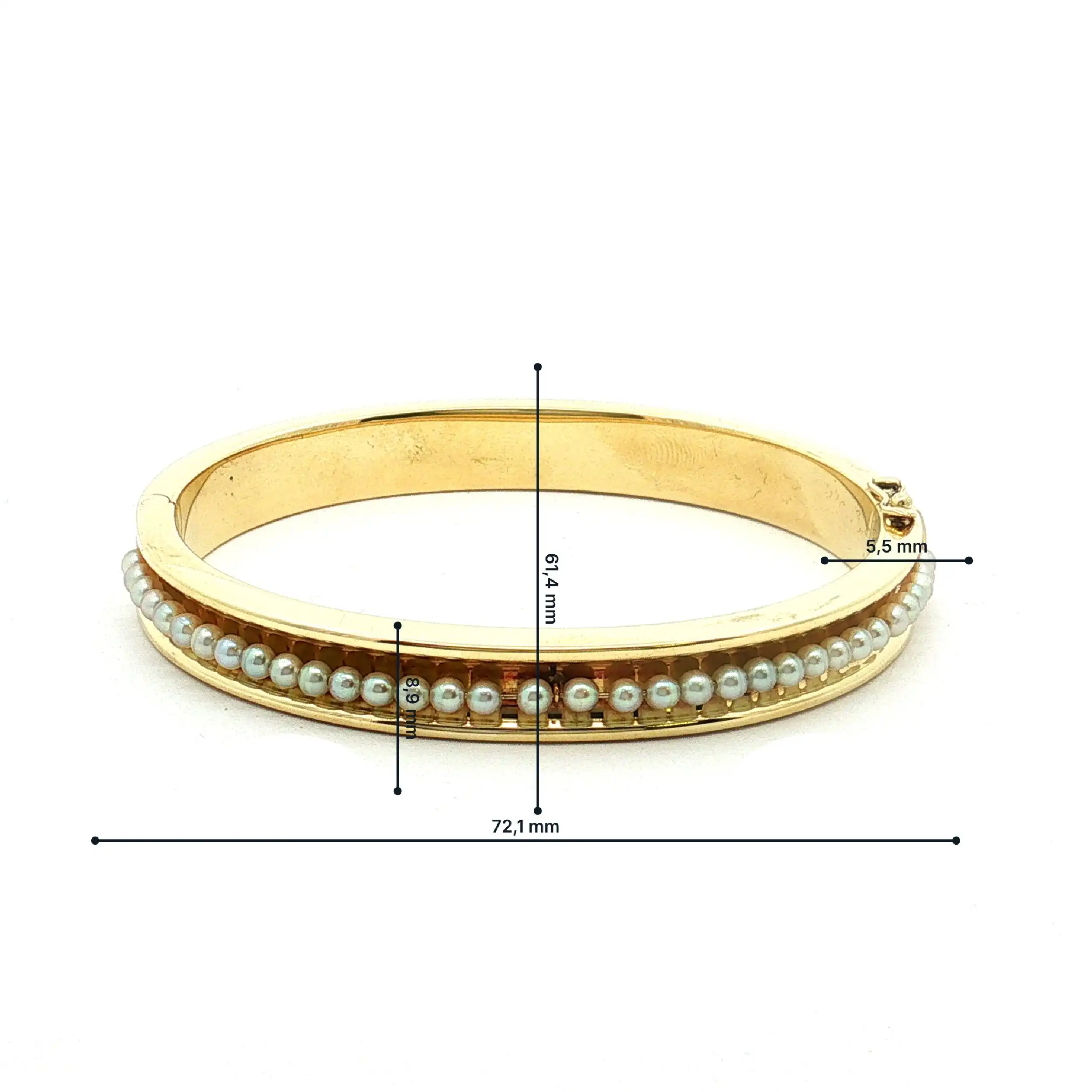 Armreif Gelbgold mit Perlen Armreif Gelbgold mit Perlen