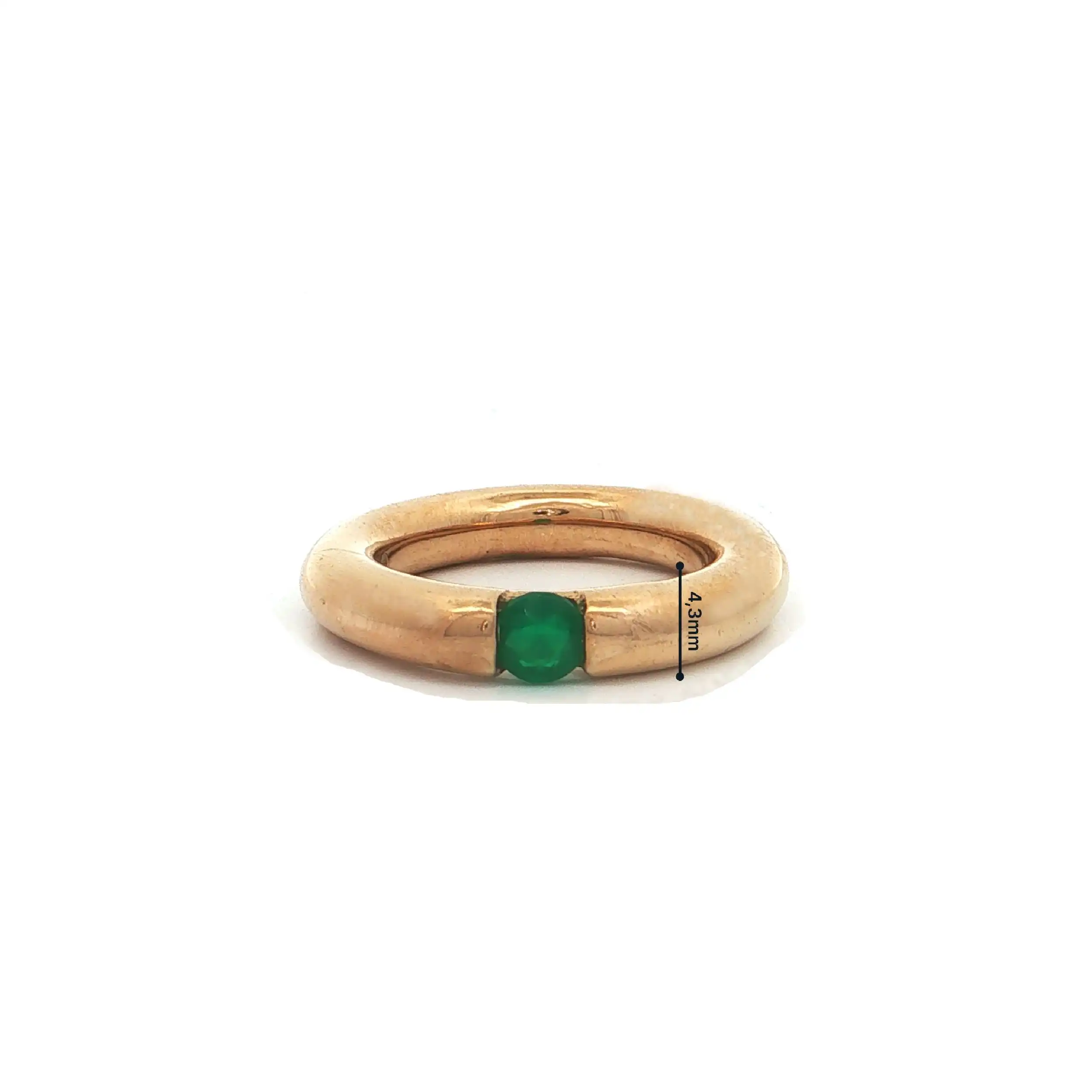 Ring Silber vergoldet mit grünem Farbstein Ring Silber vergoldet mit grünem Farbstein