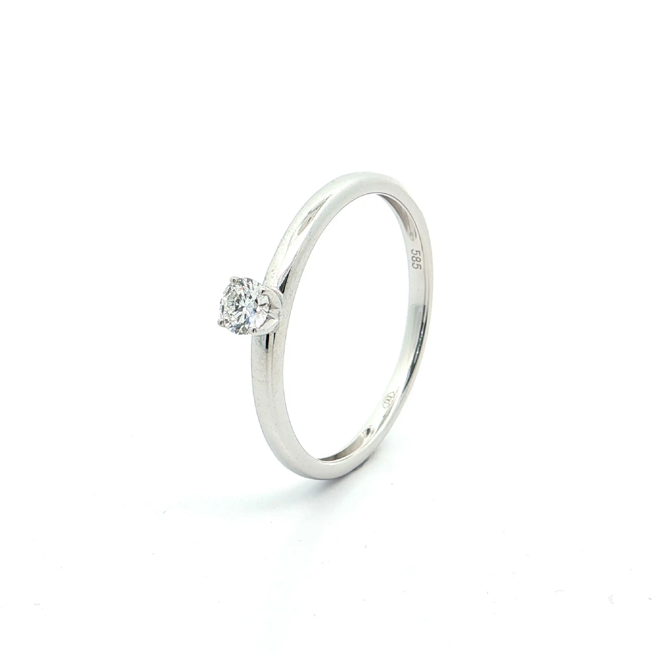 Solitärring Weißgold mit Brillant 0,20ct