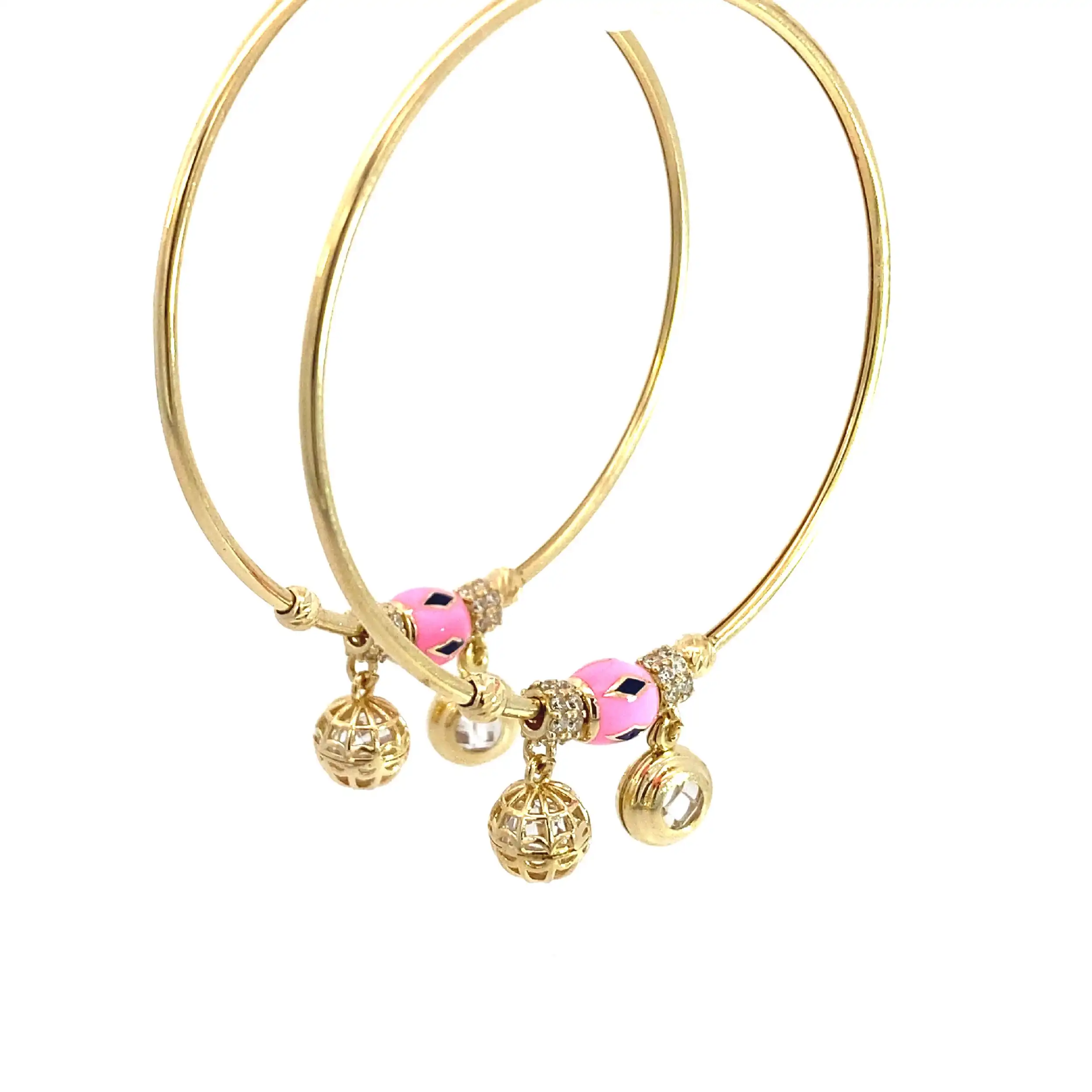 Creolen Gelbgold mit Anhänger Zirkonia Creolen Gelbgold mit Anhänger Zirkonia