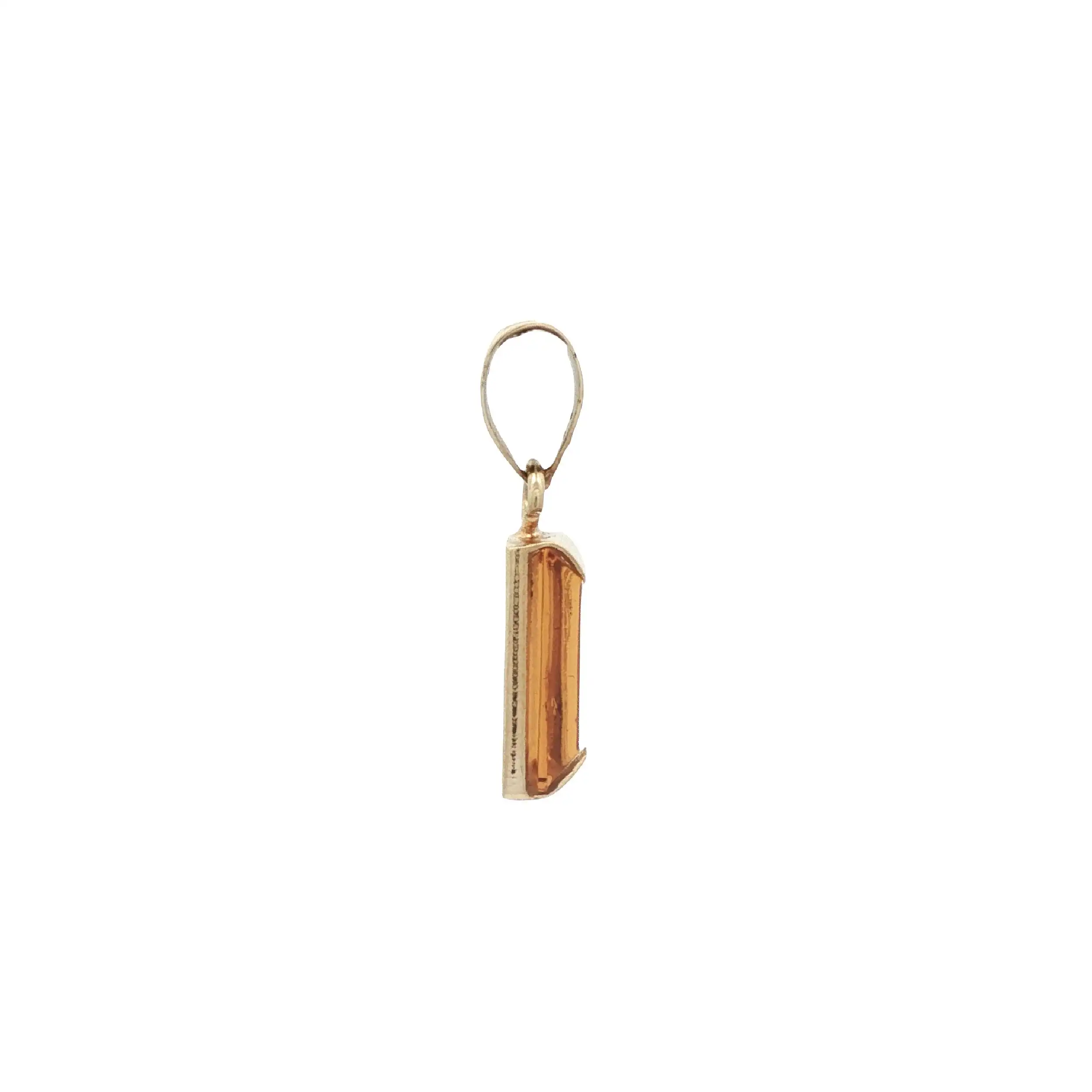 Anhänger Gelbgold mit orangem Farbstein