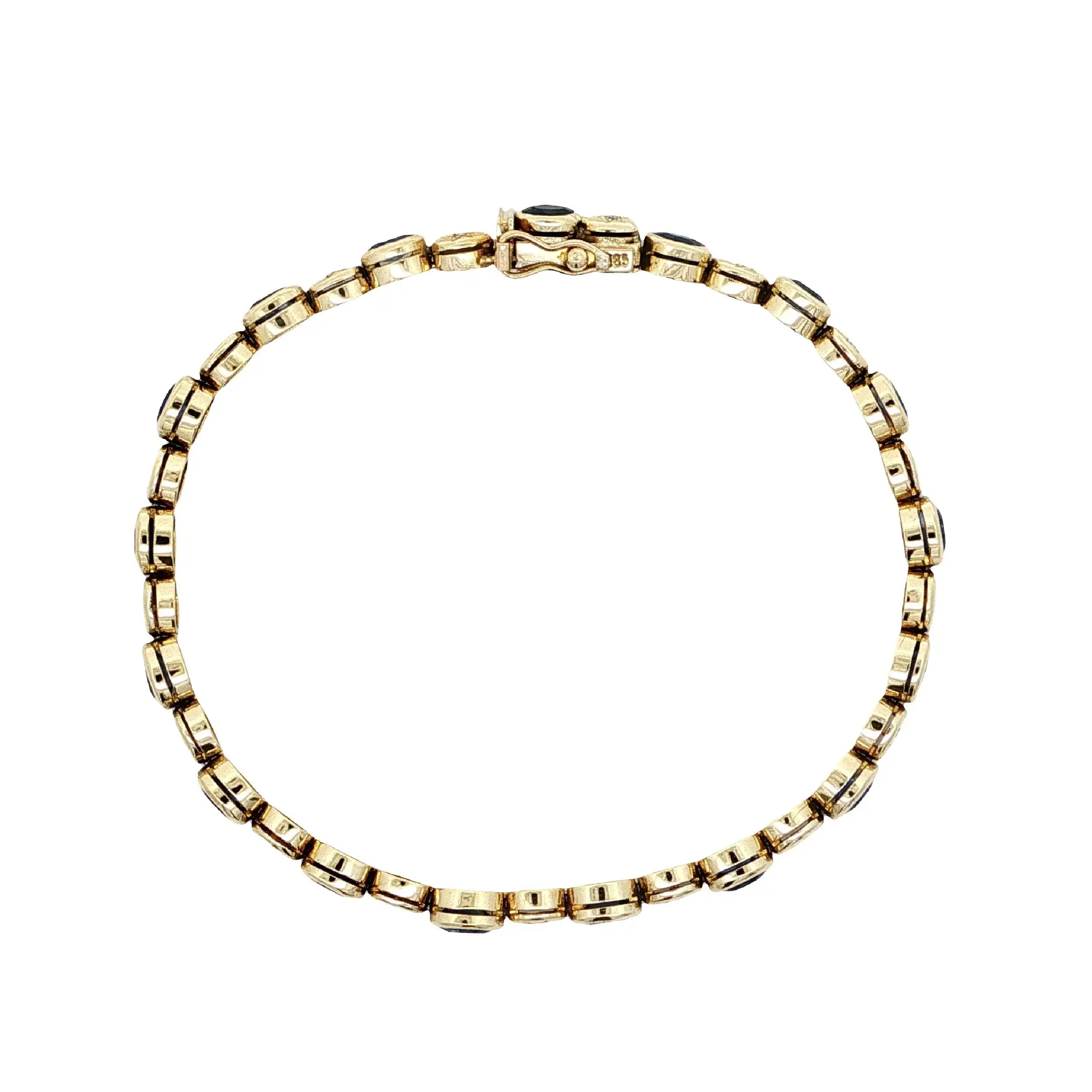 Tennisarmband Gelbgold mit Saphiren & Brillanten Tennisarmband Gelbgold mit Saphiren & Brillanten