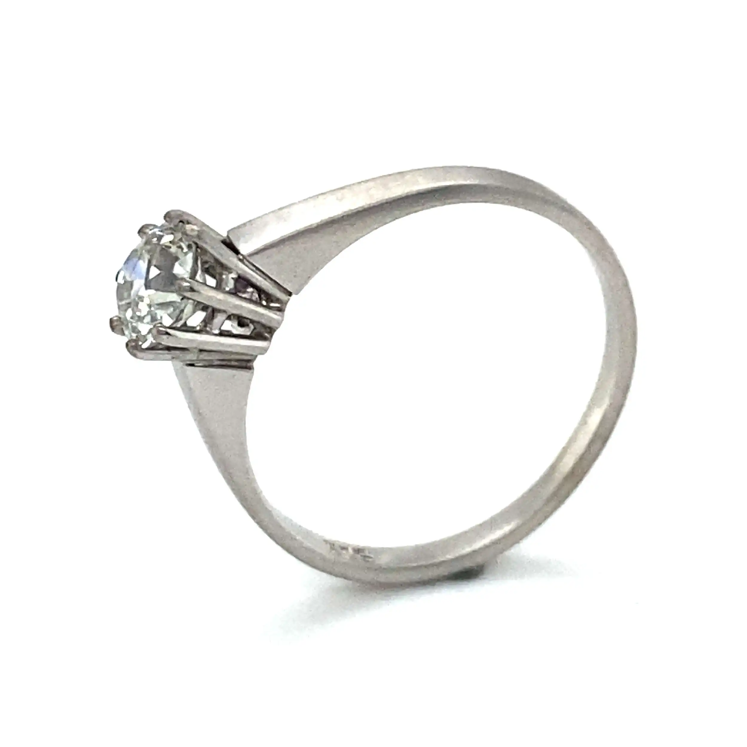 Ring Weißgold mit Altschliff Diamant, mattiert Ring Weißgold mit Altschliff Diamant, mattiert