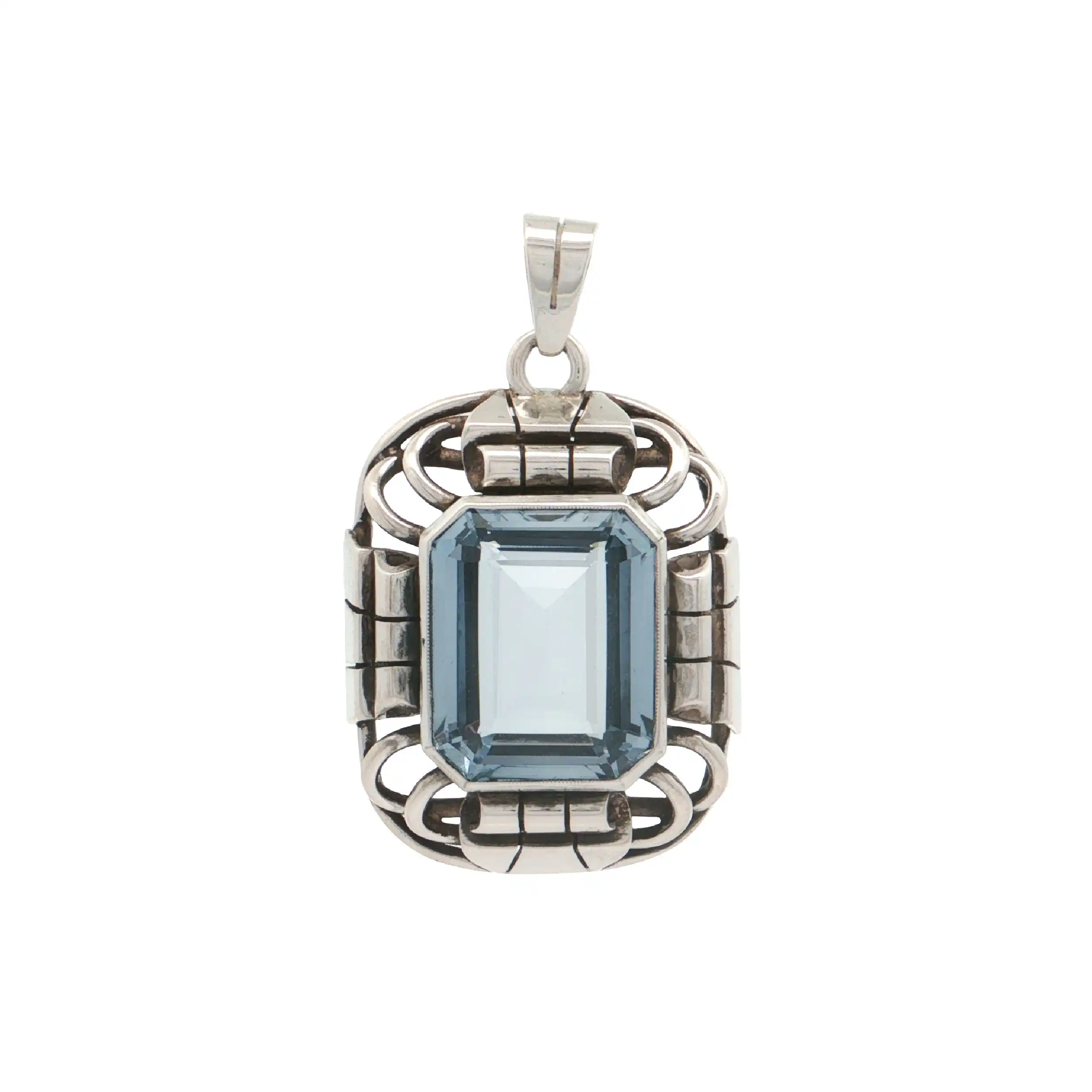 Anhänger Silber mit blauem Glasstein