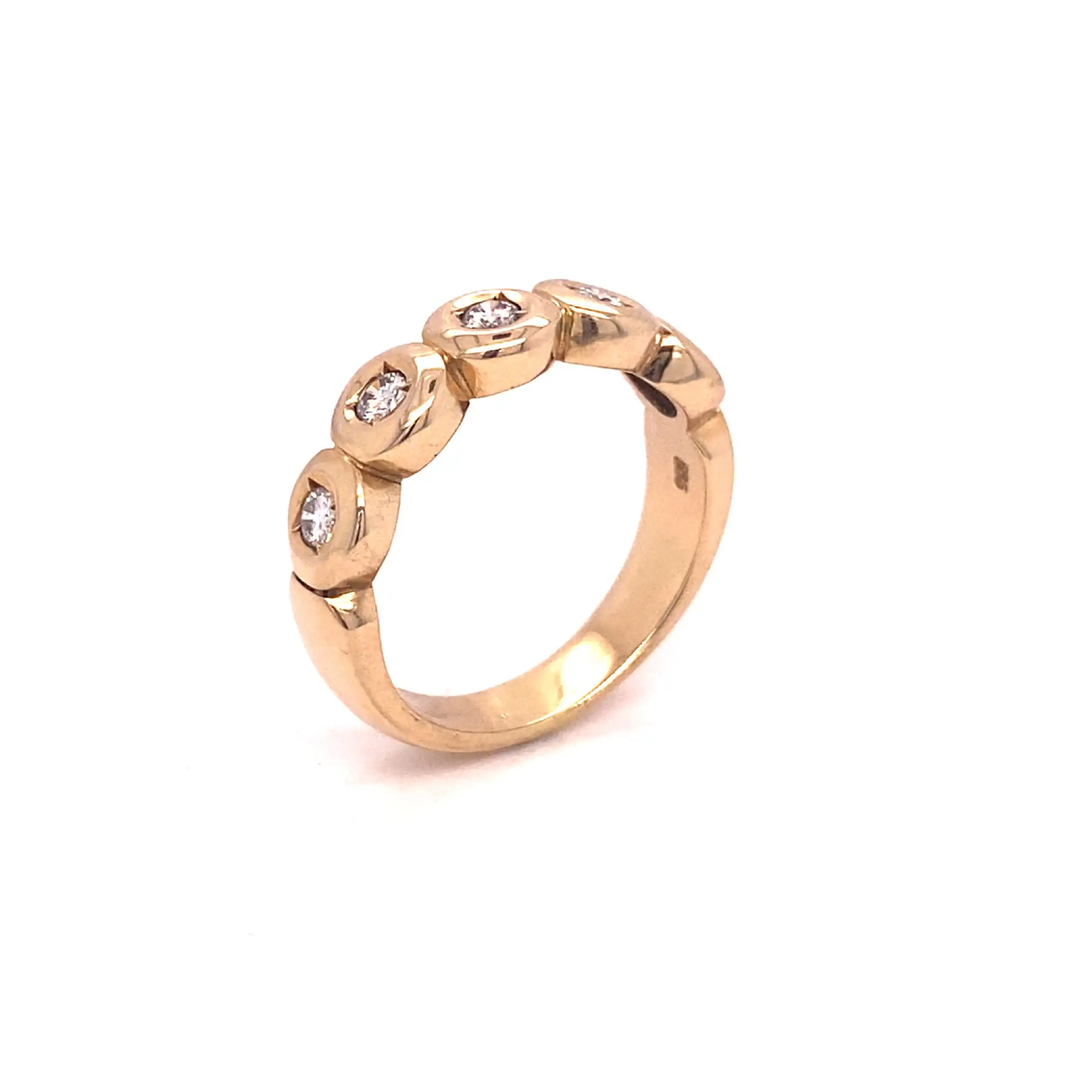 Ring Gelbgold Halbmemoriering mit Brillanten Ring Gelbgold Halbmemoriering mit Brillanten