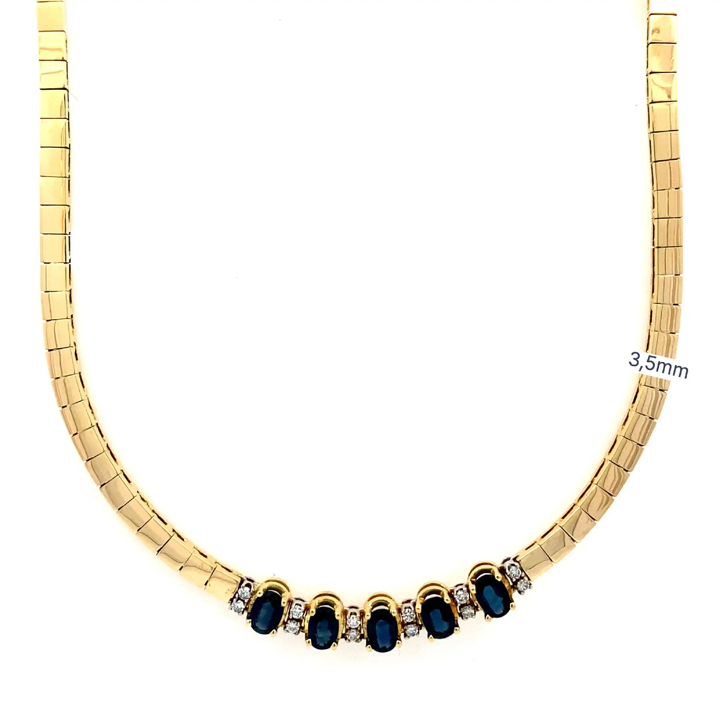 Collier Gelbgold mit Saphiren und Brillanten Collier Gelbgold mit Saphiren und Brillanten