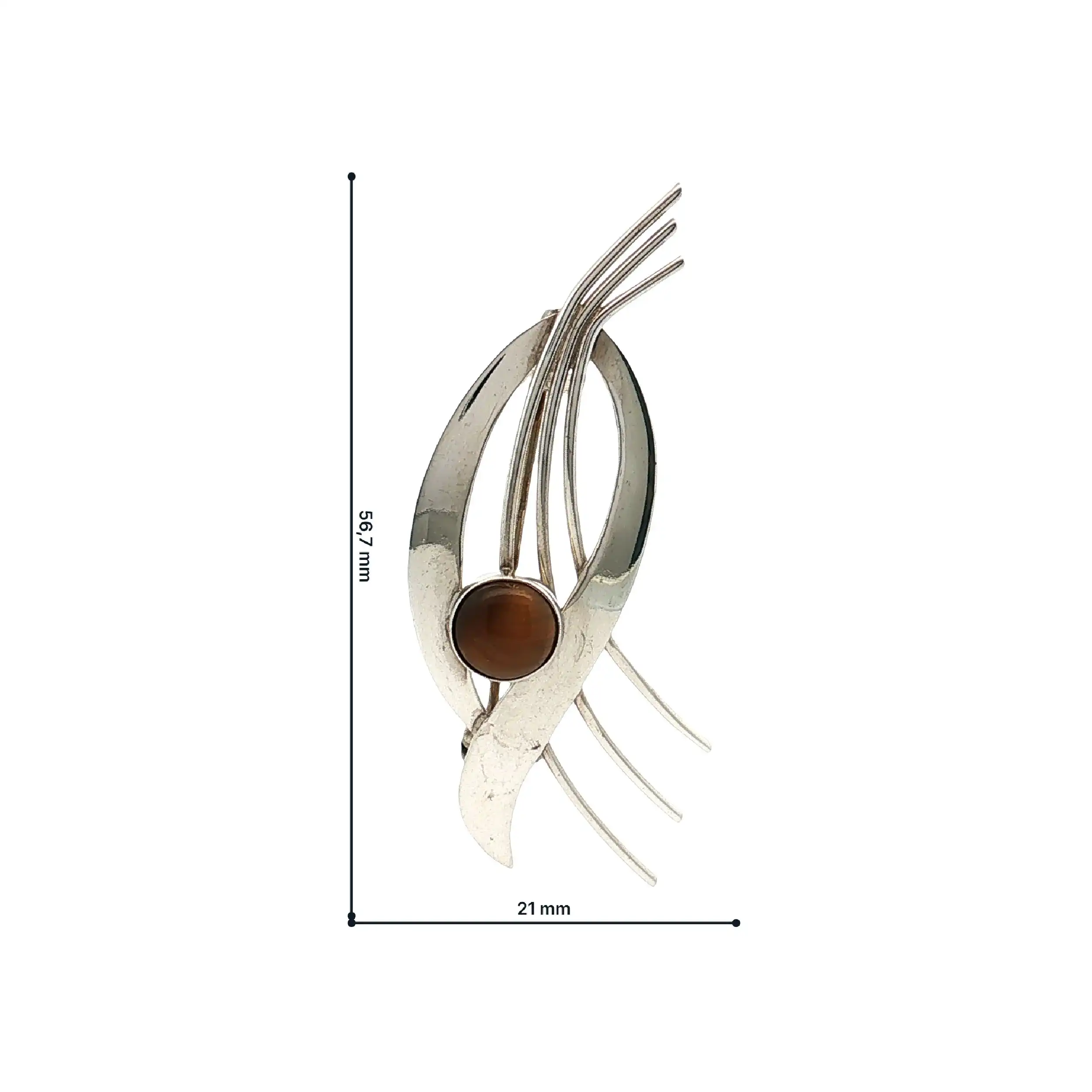 Brosche Silber mit Tigerauge Brosche Silber mit Tigerauge