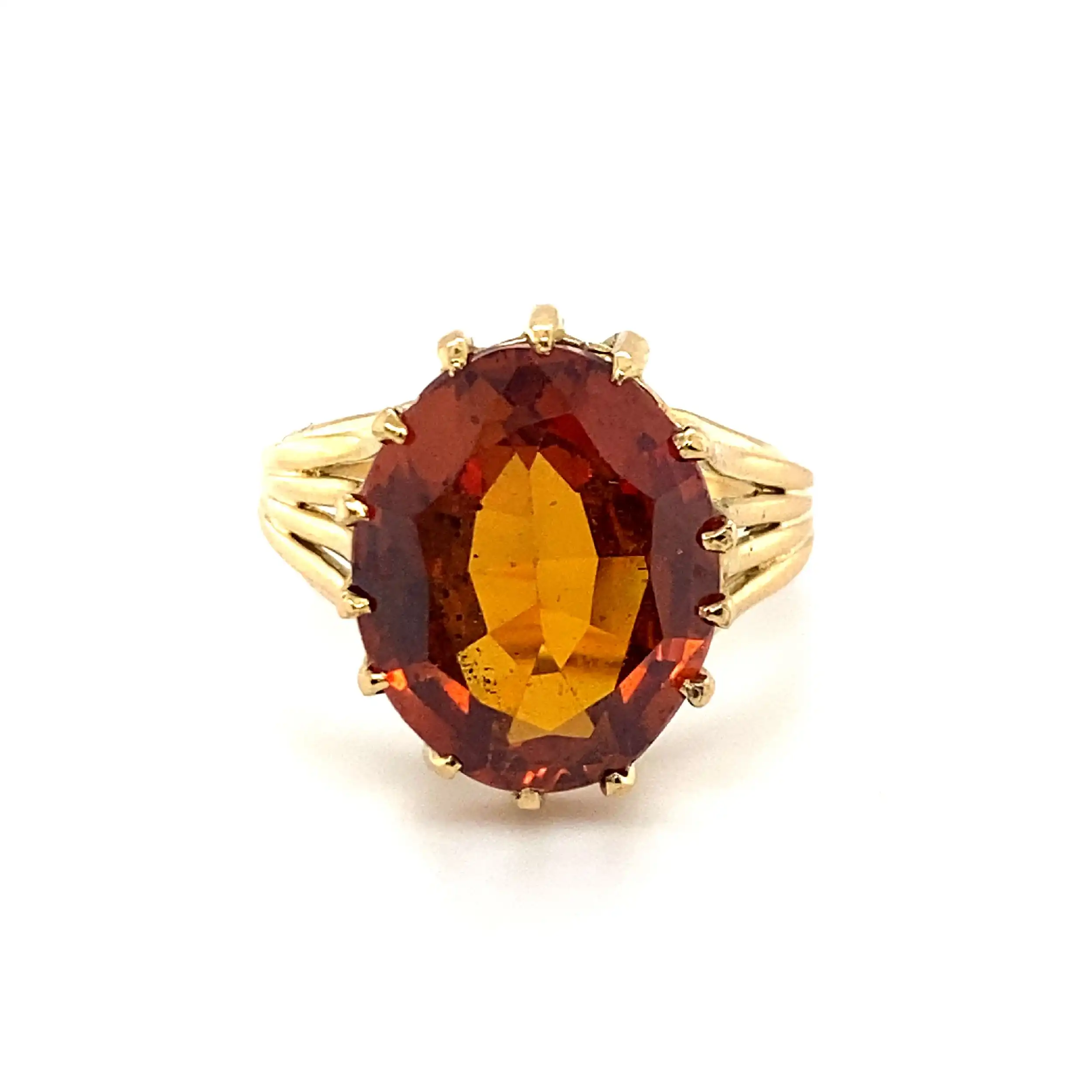 Ring Gelbgold mit orangem Farbstein Ring Gelbgold mit orangem Farbstein