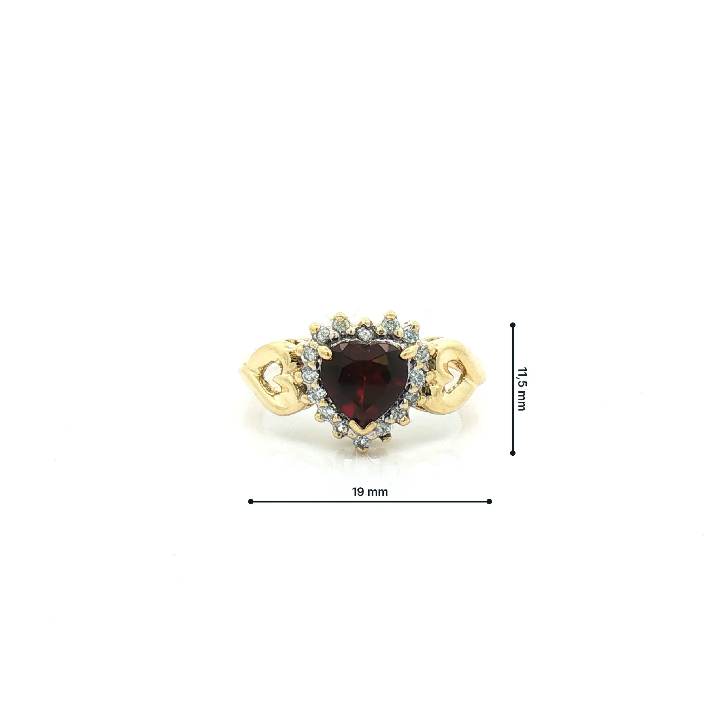 Ring Gelbgold mit Granat und Zirkonia Ring Gelbgold mit Granat und Zirkonia