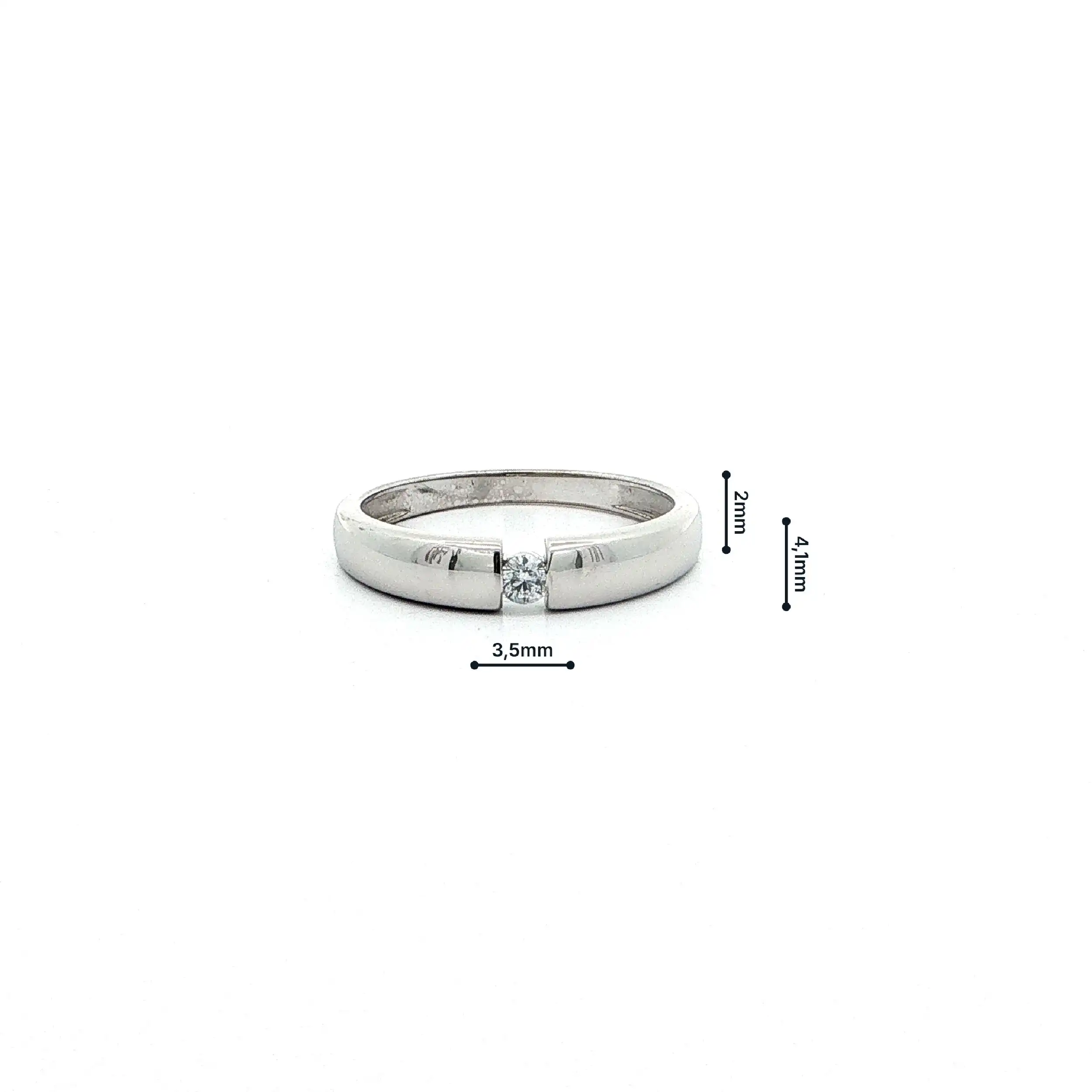 Ring Weißgold mit Brillant & Schmuckpass Ring Weißgold mit Brillant & Schmuckpass