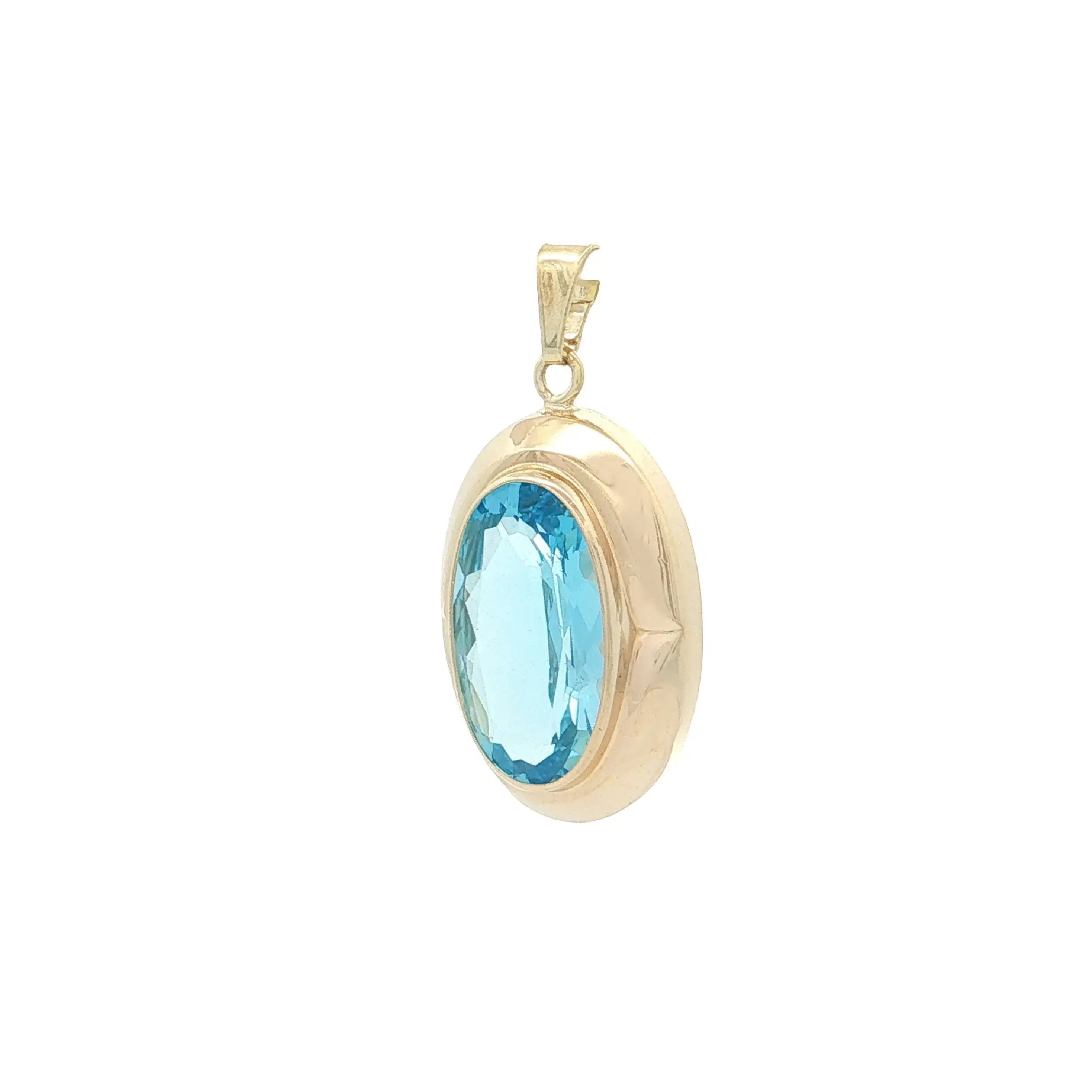 Anhänger Gelbgold mit Blautopas