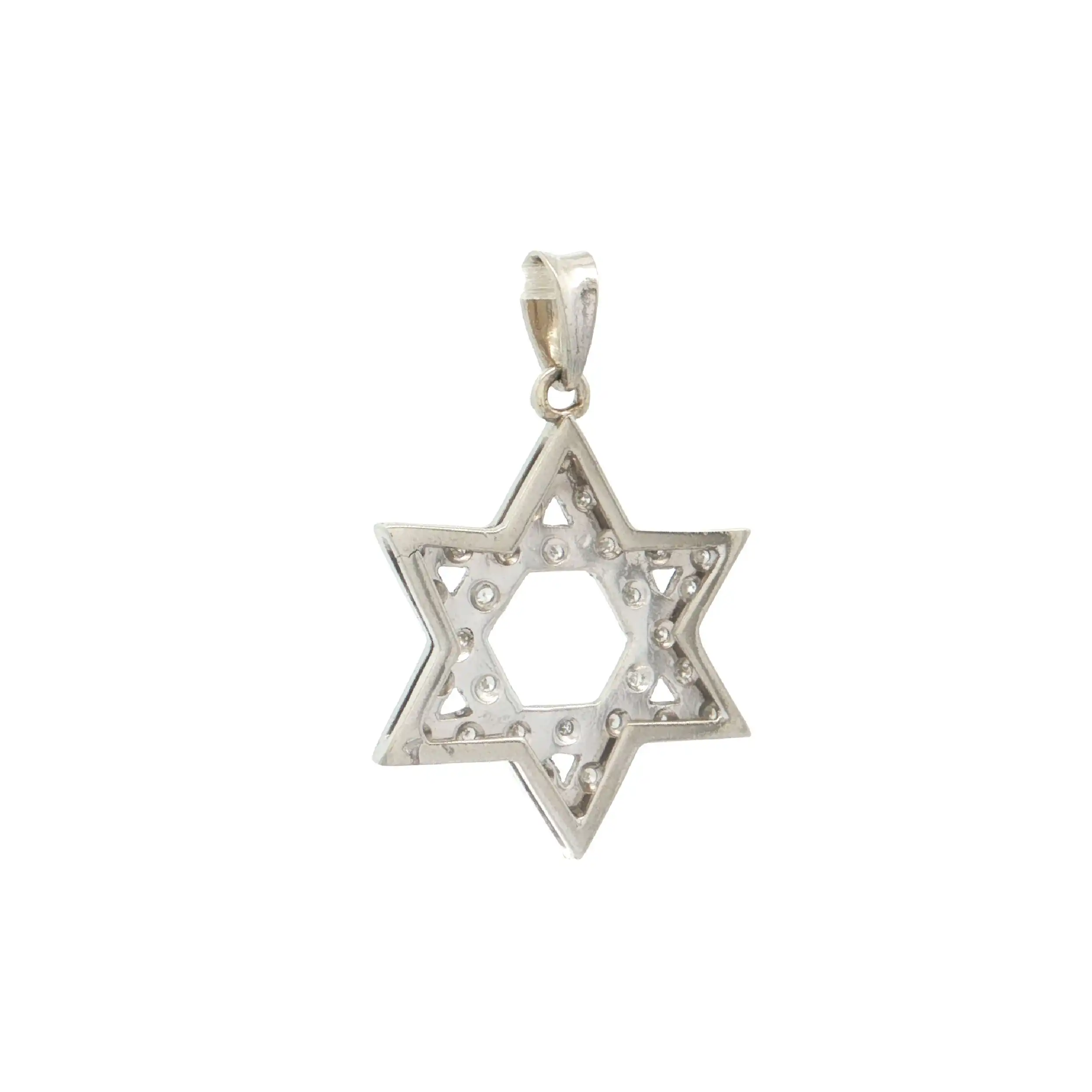 Anhänger Weißgold Davidstern mit Diamanten Anhänger Weißgold Davidstern mit Diamanten