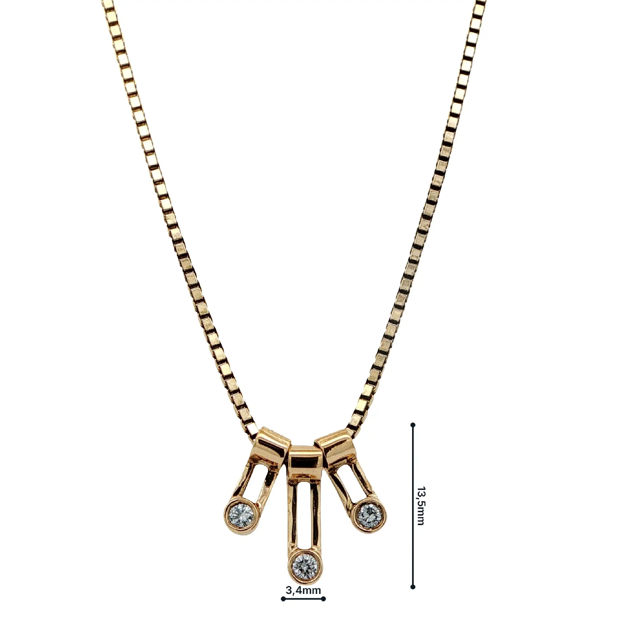 Venezianerkette Gelbgold mit Anhängern & Brillanten