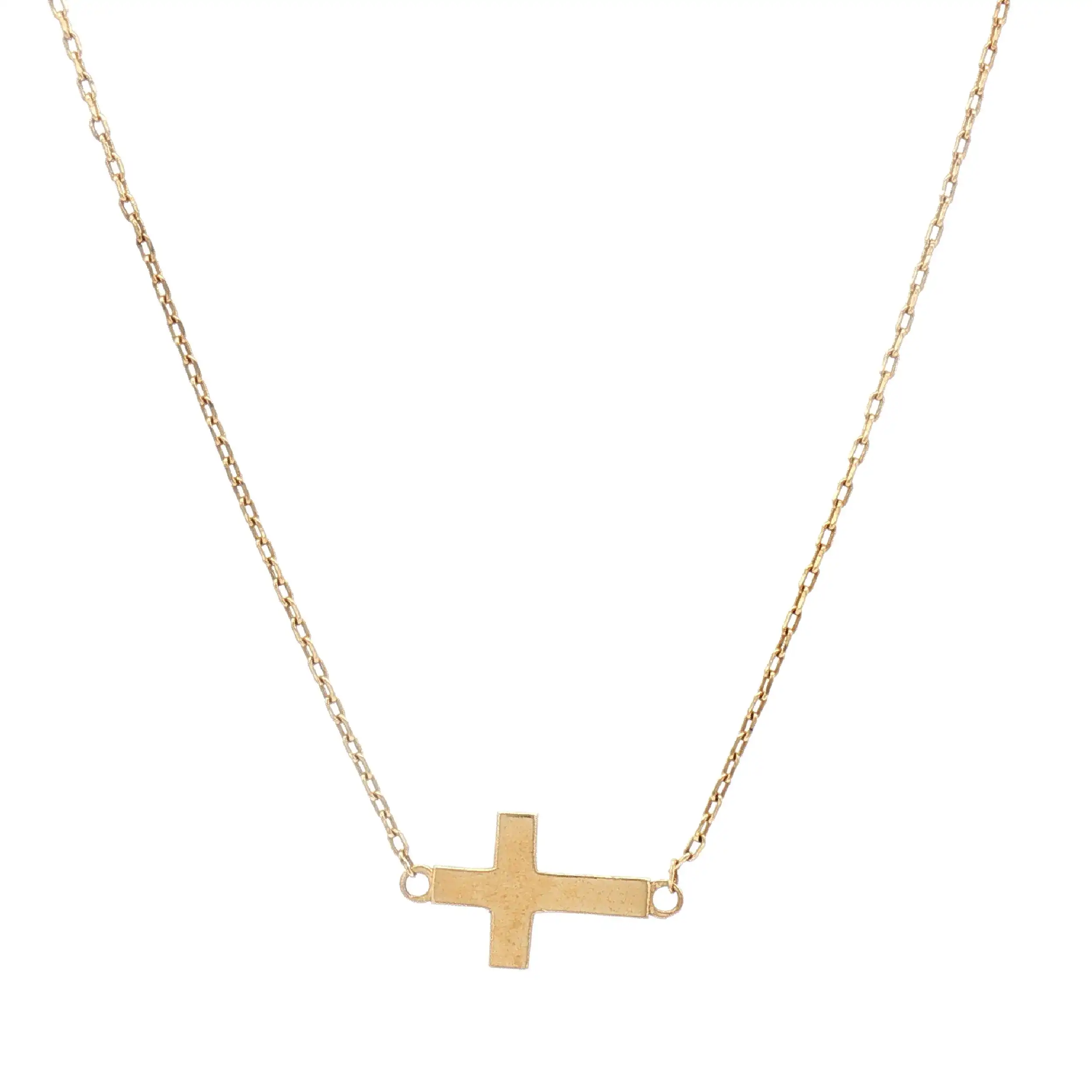 Ankerkette Gelbgold mit Kreuzanhänger