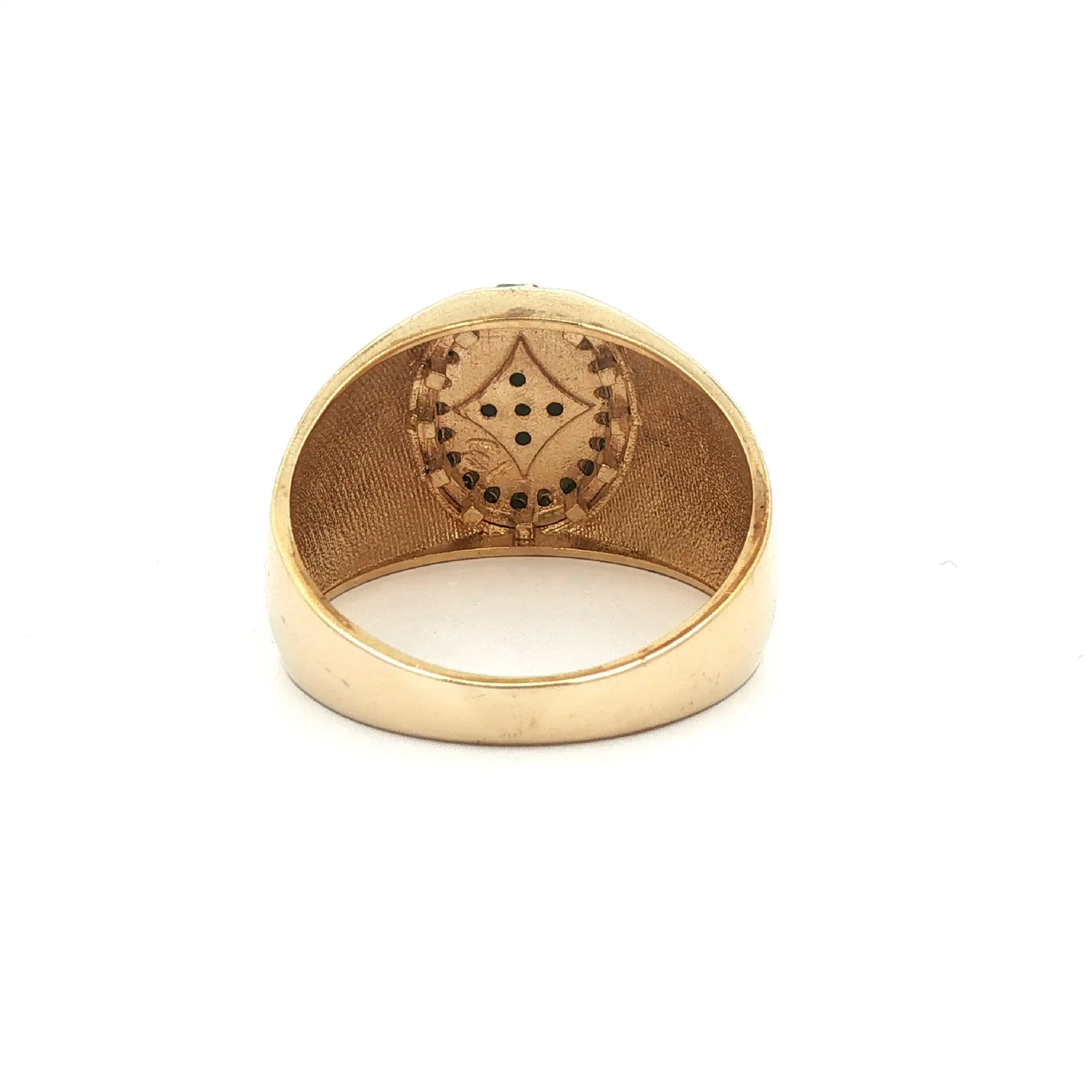 Herrenring Gelbgold mit schwarzer Emaille