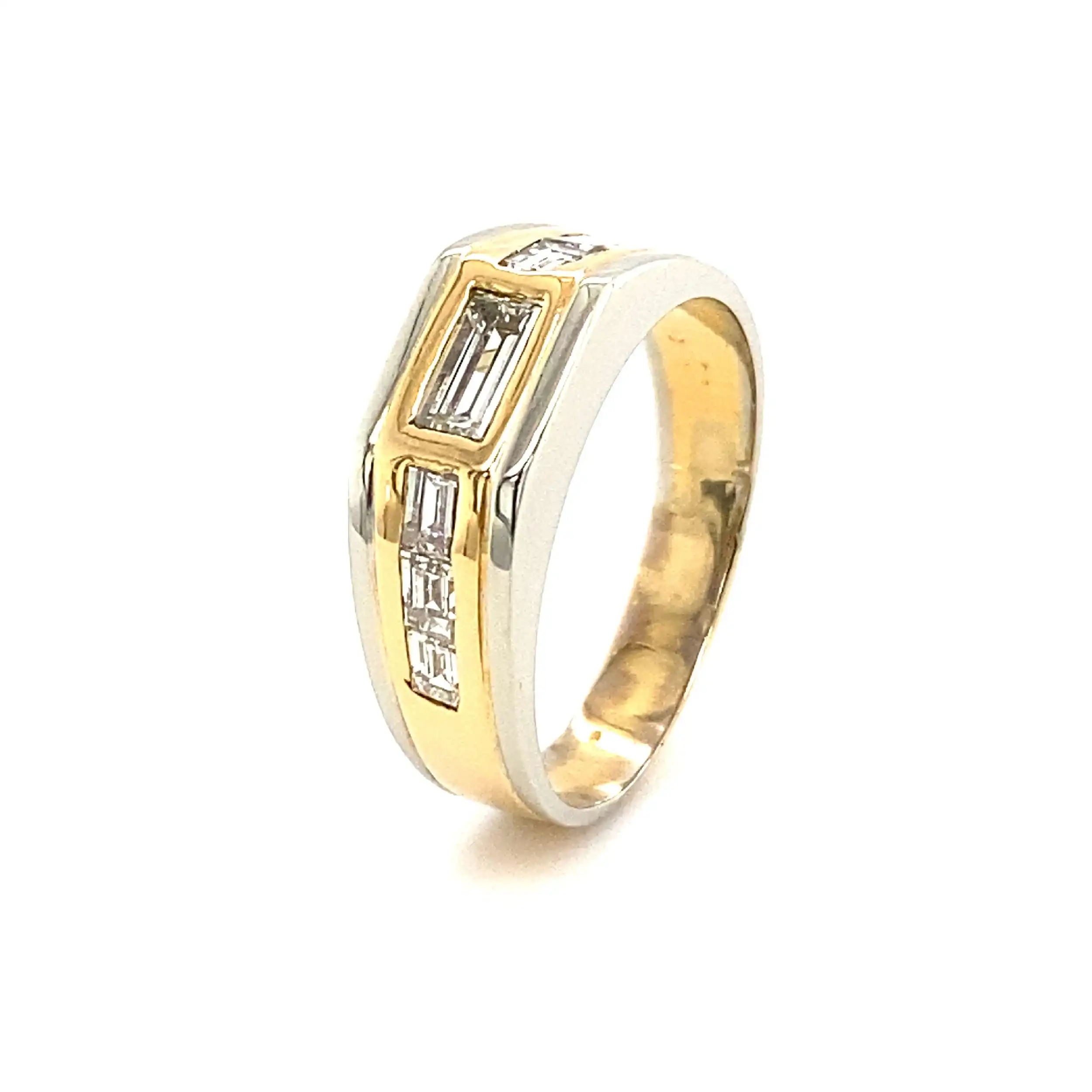 Ring Bicolor mit Baguette Diamanten
