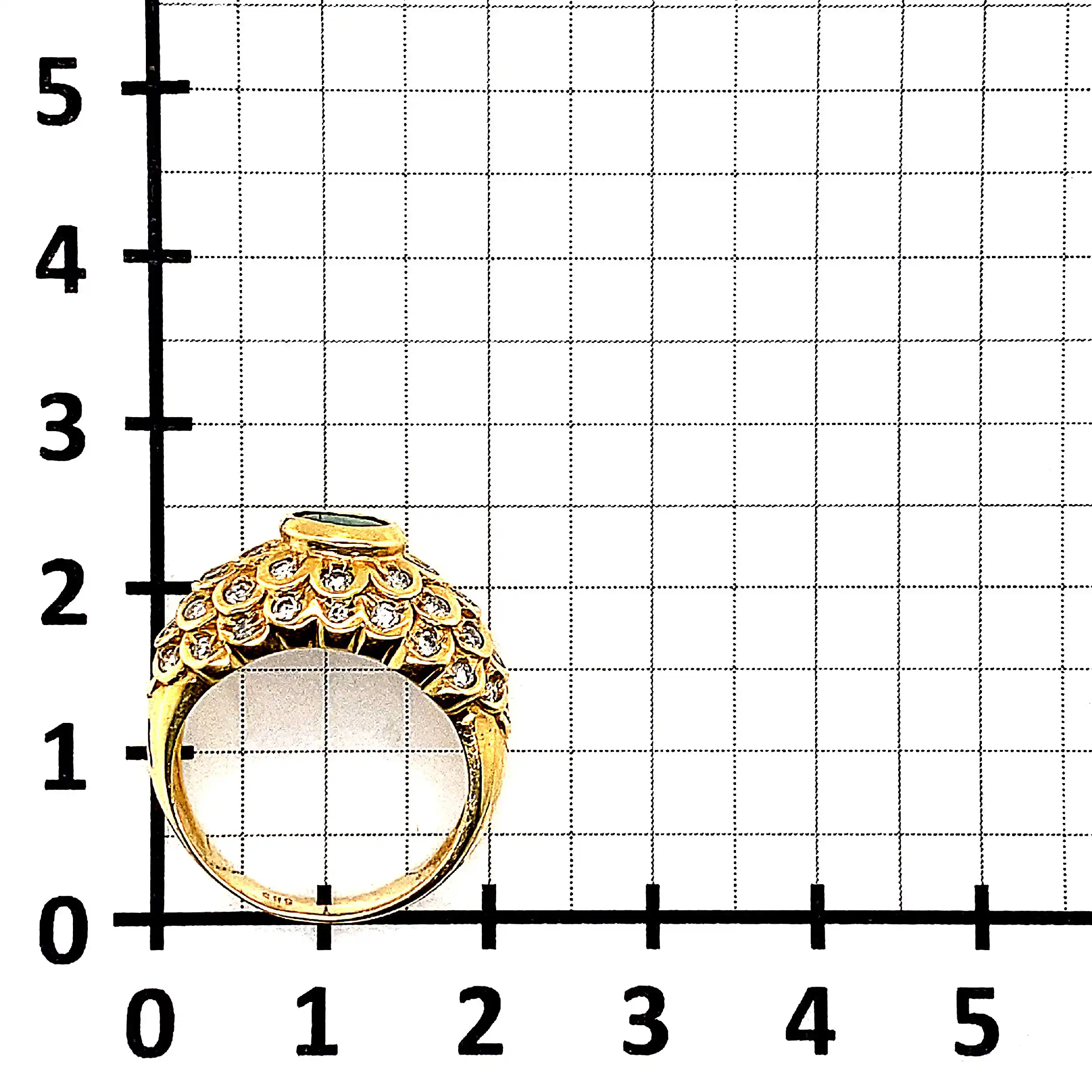Ring Gelbgold mit Smaragd und Brillanten